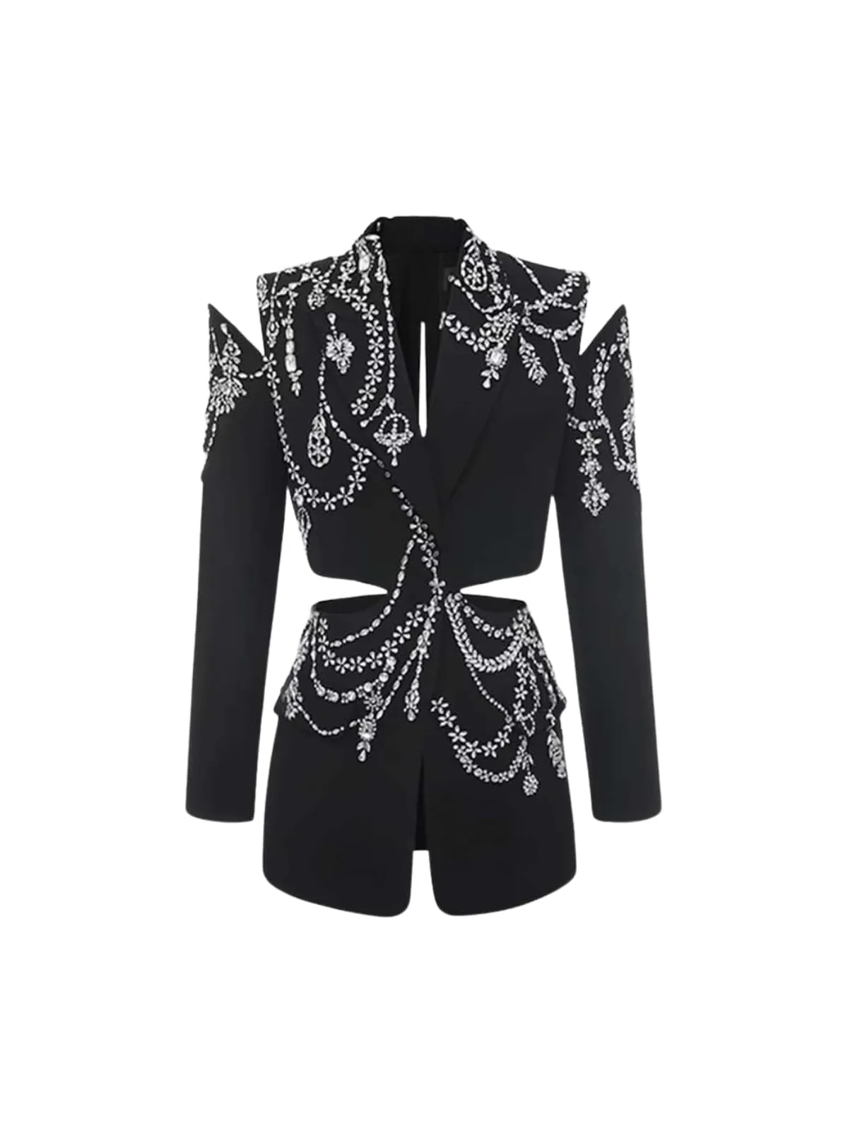 Caldera V Neck Crystal Cutout Blazer sold by Mew Mews product image thumbnail 4