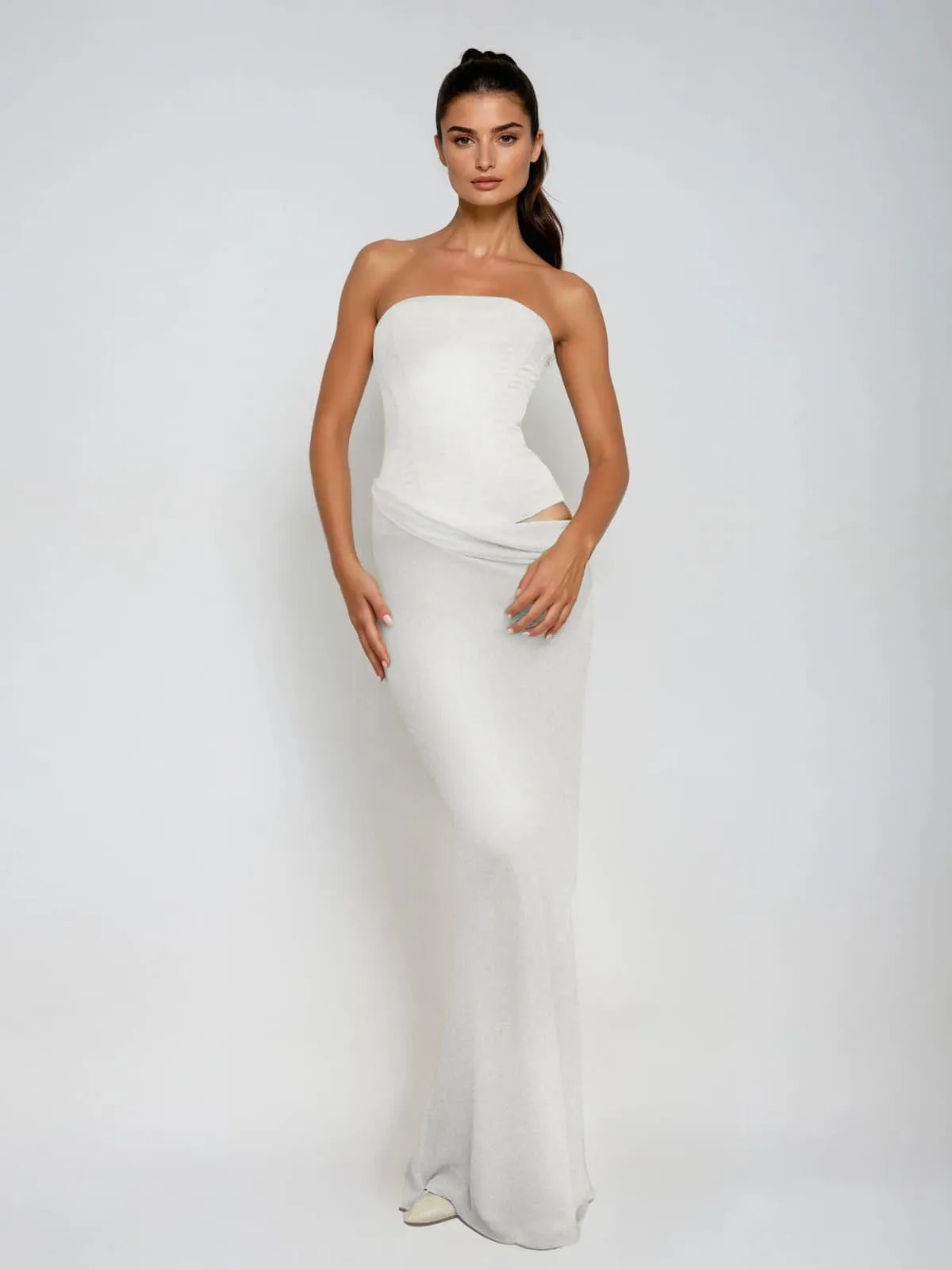 Dyrthia Strapless Lace Up Maxi Dress sold by Mew Mews product image thumbnail 2