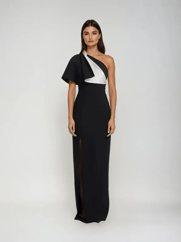 Algora One Shoulder Split Maxi Dress sold by Mew Mews