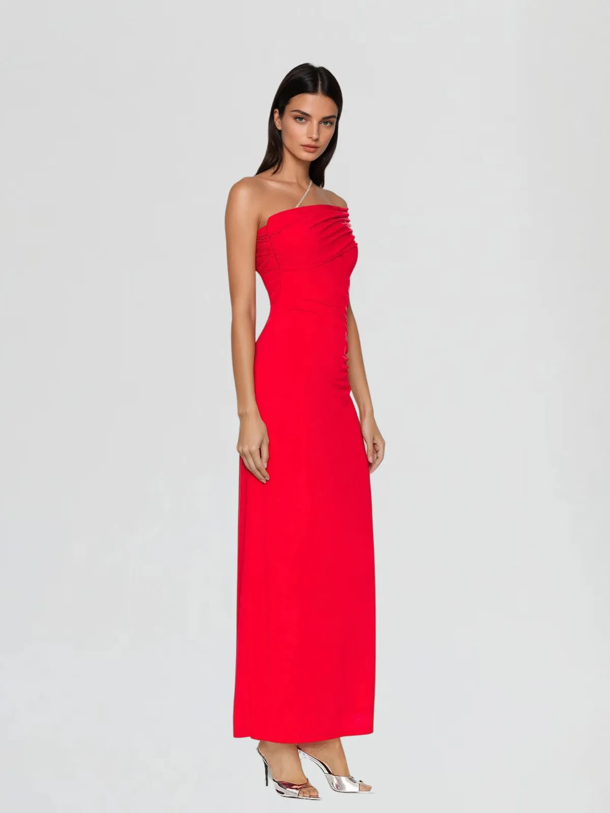 Alcyone One Shoulder Split Maxi Dress sold by Mew Mews product image thumbnail 2