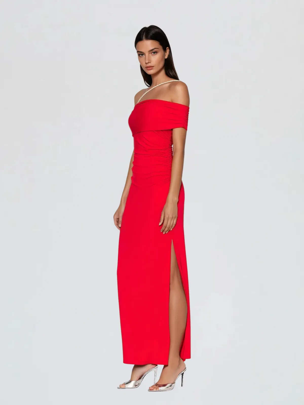 Alcyone One Shoulder Split Maxi Dress sold by Mew Mews product image thumbnail 3
