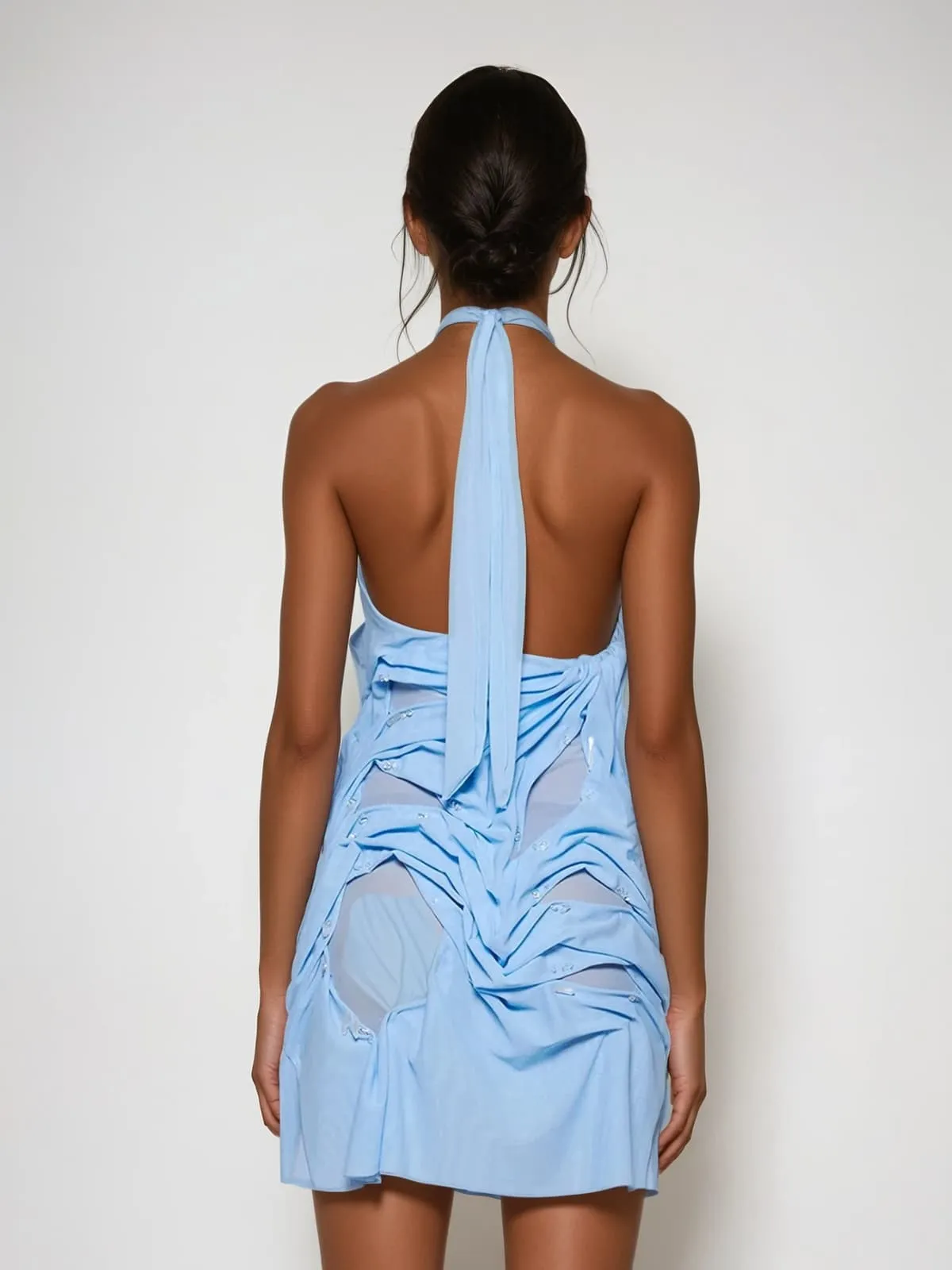 Izrik Halterneck Ruched Mini Dress sold by Mew Mews product image thumbnail 2