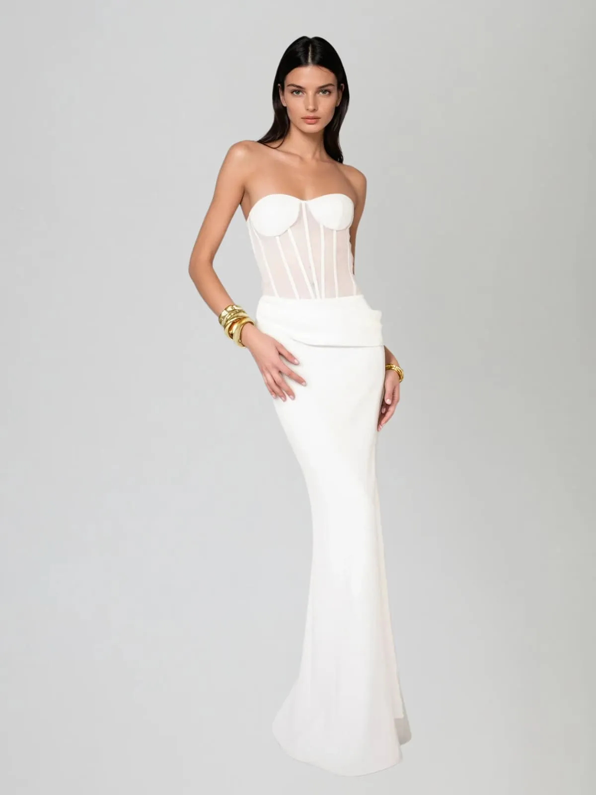 Dendrion Corset Strapless Mesh Skirt Set sold by Mew Mews product image thumbnail 2