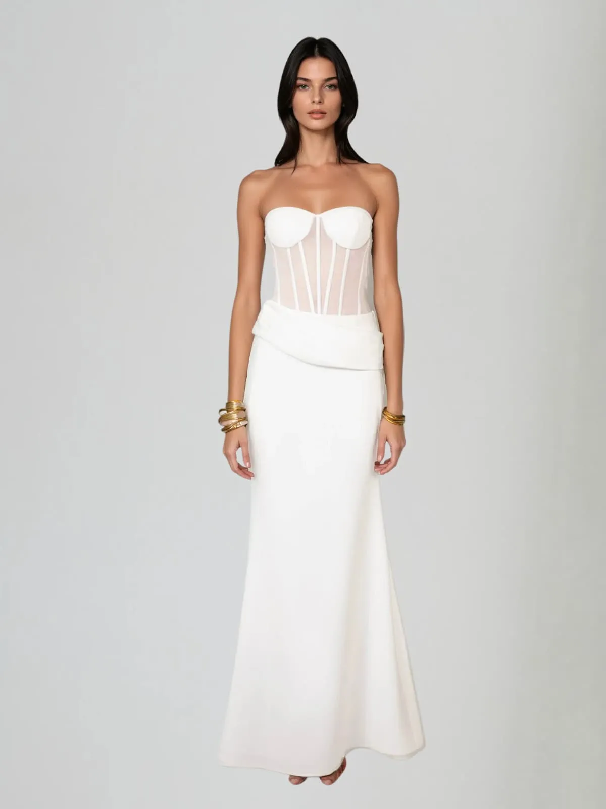 Dendrion Corset Strapless Mesh Skirt Set sold by Mew Mews