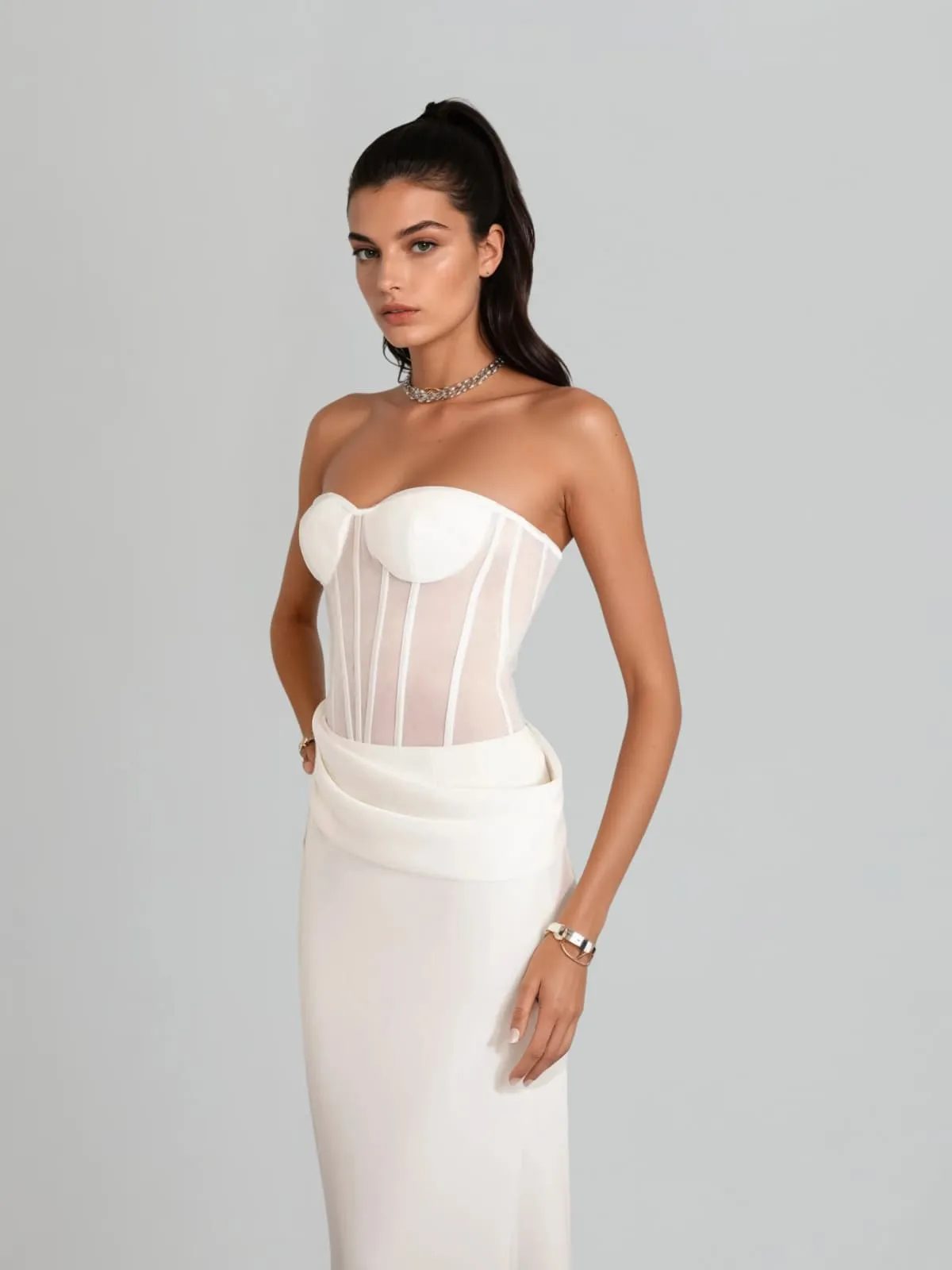 Dendrion Corset Strapless Mesh Skirt Set sold by Mew Mews product image thumbnail 3