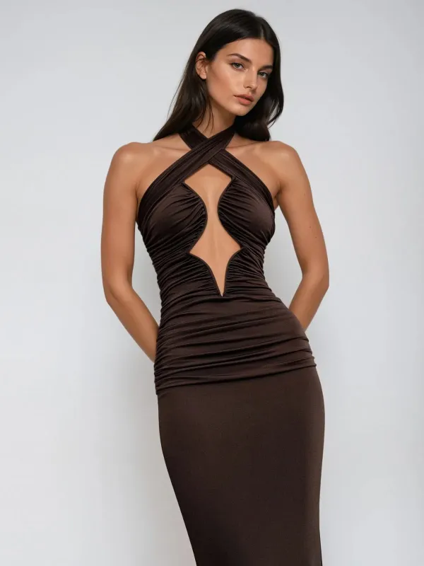 Dunesong Halterneck Cutout Maxi Dress sold by Mew Mews