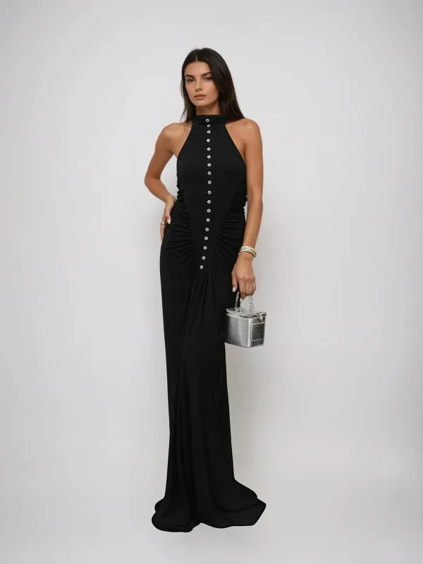 Dychron  Sleeveless Single Breasted Maxi Dress sold by Mew Mews