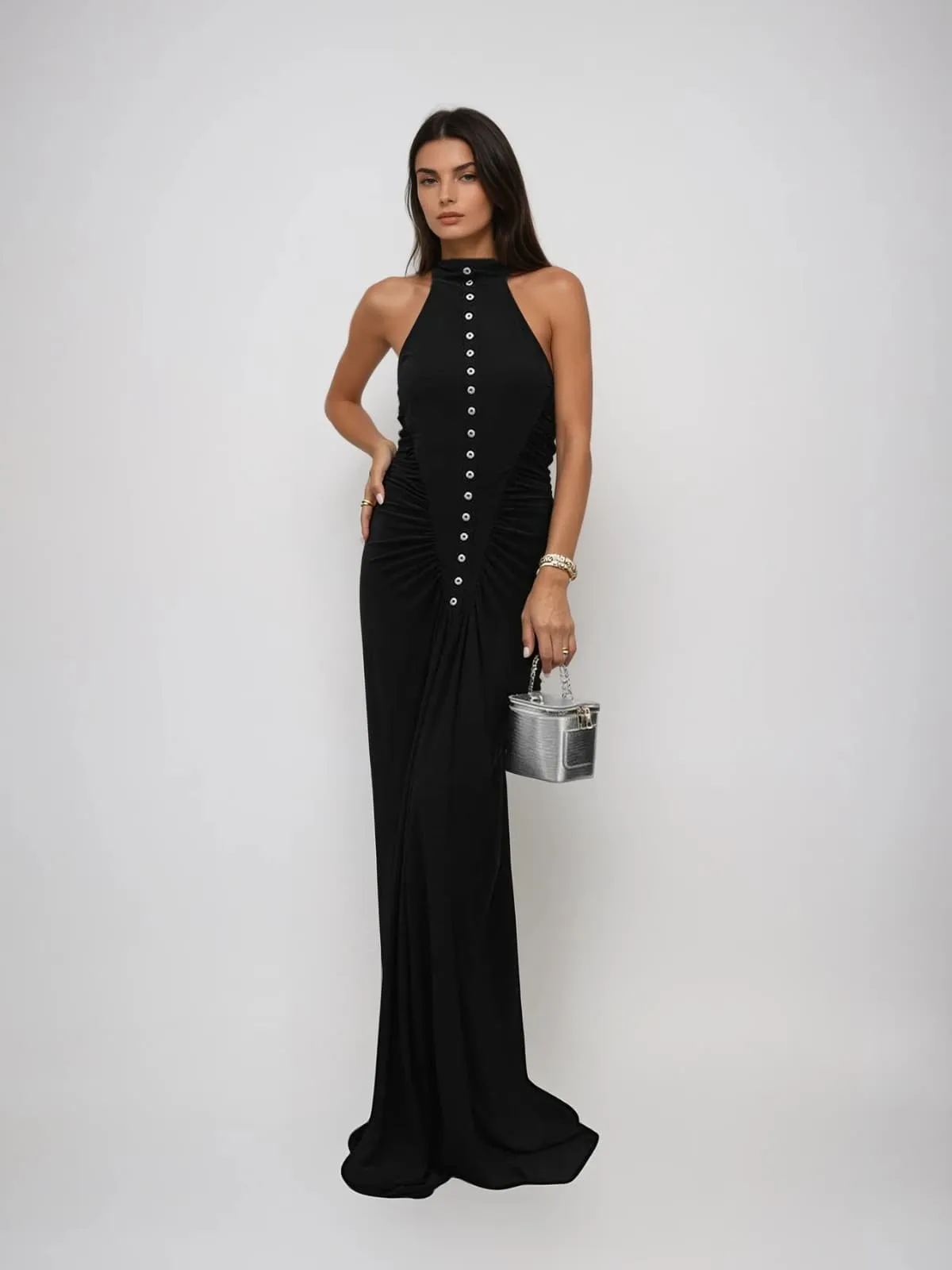 Dychron Sleeveless Single Breasted Maxi Dress sold by Mew Mews