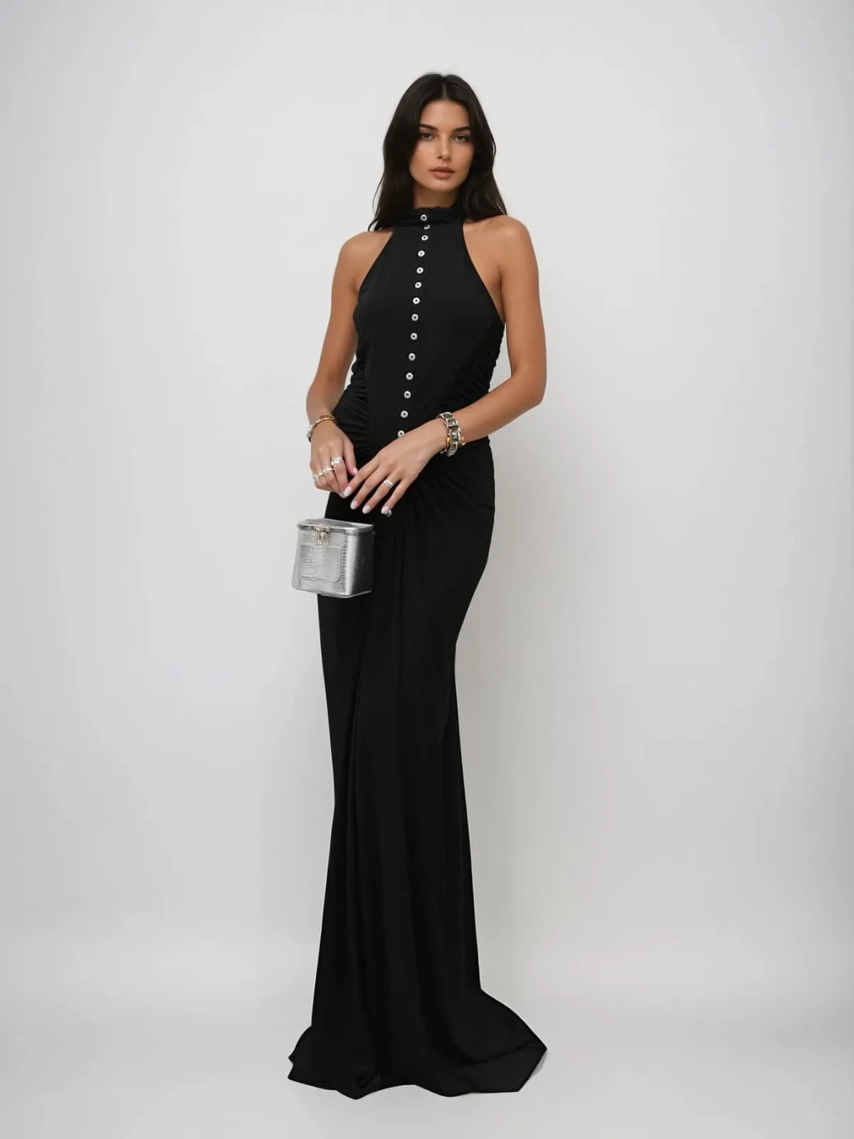 Dychron Sleeveless Single Breasted Maxi Dress sold by Mew Mews product image thumbnail 2