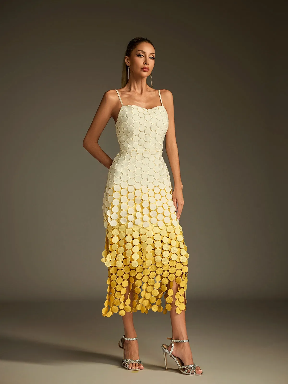 Diamara Ombre Spaghetti Cutout Midi Dress sold by Mew Mews product image thumbnail 3