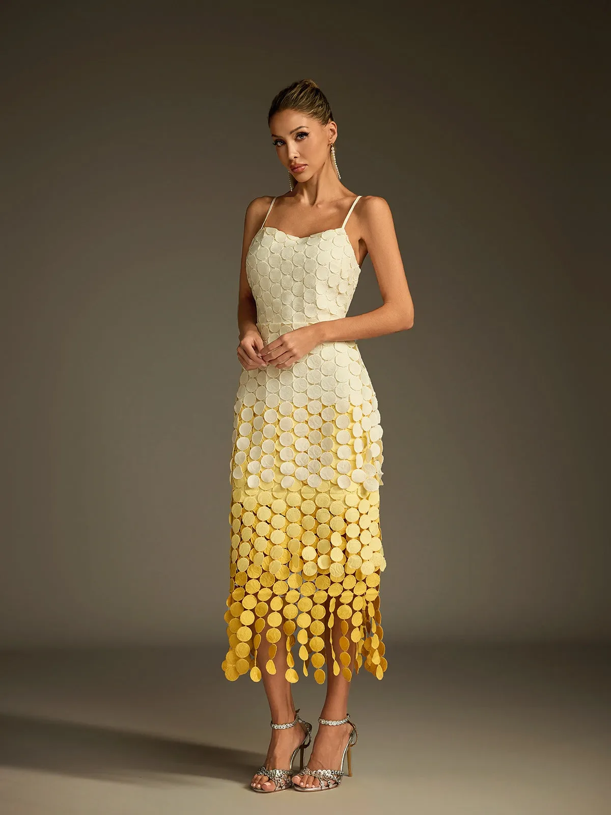 Diamara Ombre Spaghetti Cutout Midi Dress sold by Mew Mews product image thumbnail 4