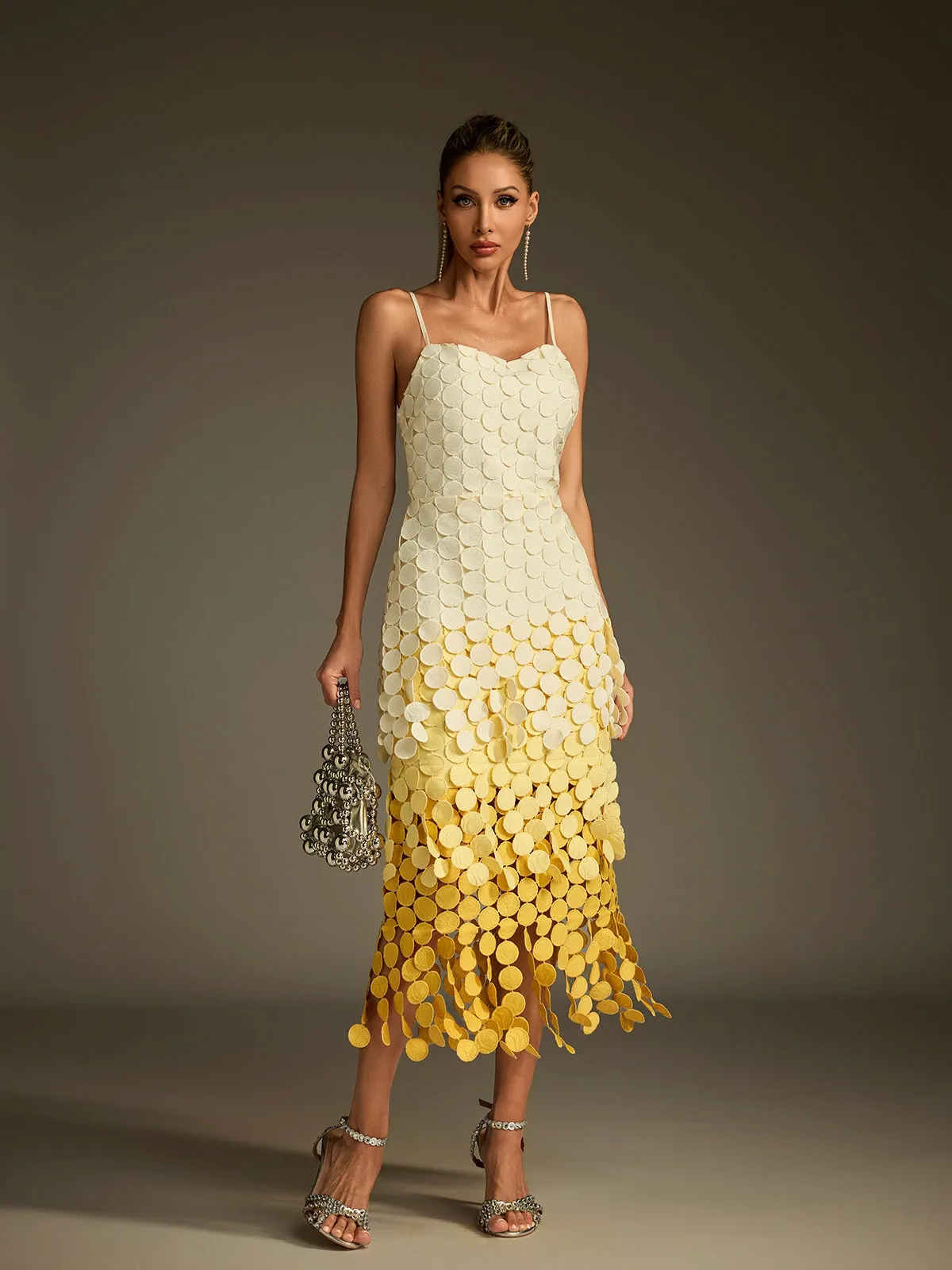 Diamara Ombre Spaghetti Cutout Midi Dress sold by Mew Mews product image thumbnail 2