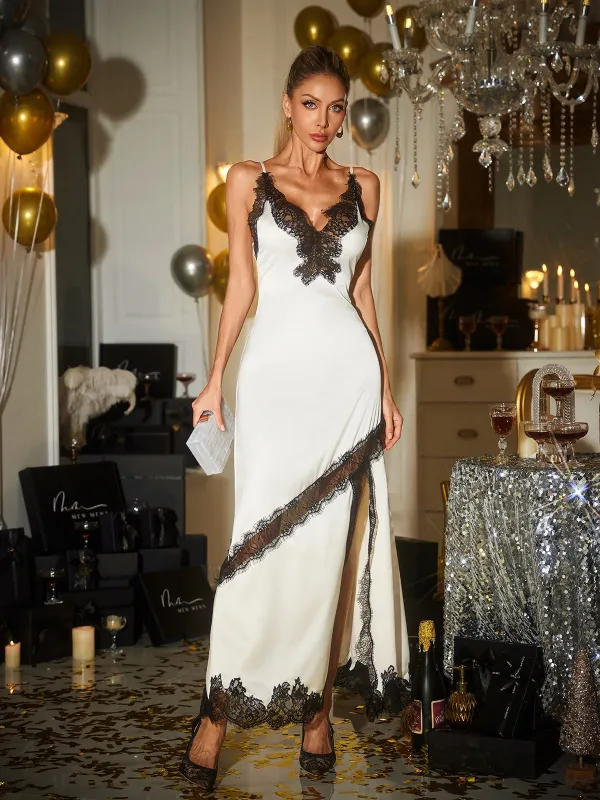 Cytheris Spaghetti Lace Split Maxi Dress sold by Mew Mews