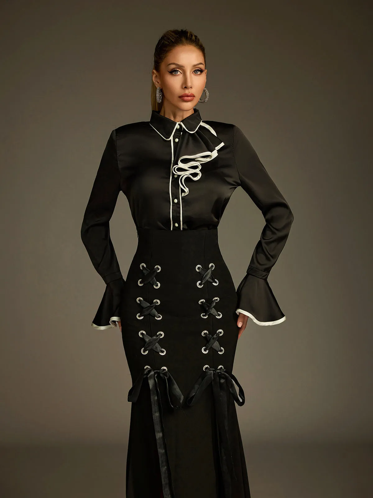 Ludwig Flare Sleeve Lace Up Skirt Set sold by Mew Mews product image thumbnail 3