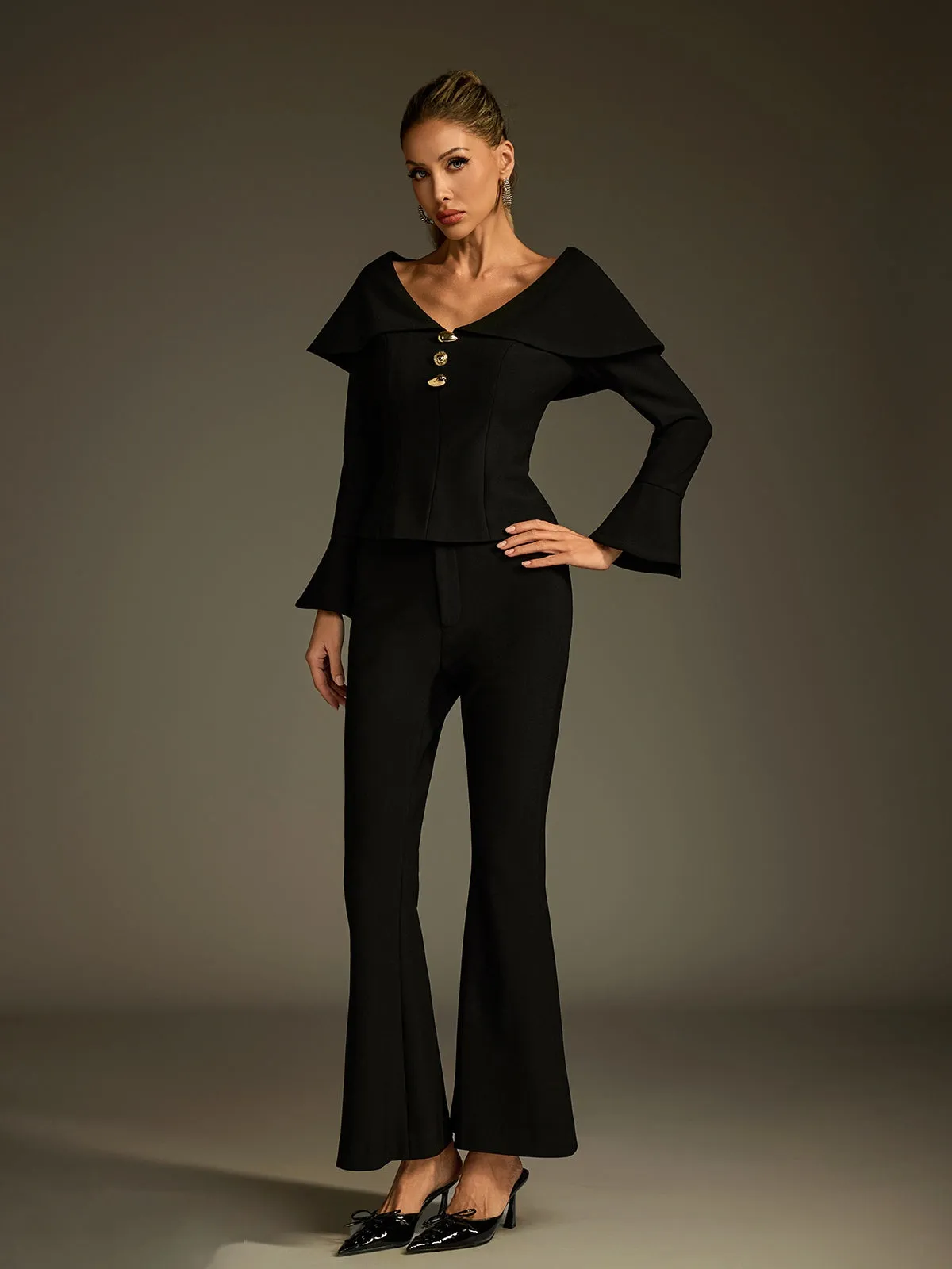 Ludger Collar Flare Pants Set sold by Mew Mews product image thumbnail 5