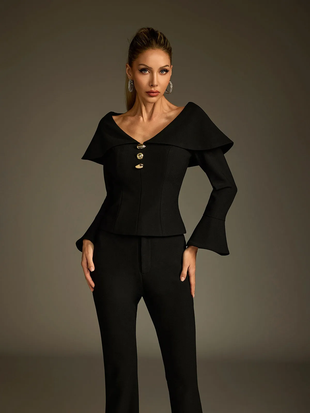 Ludger Collar Flare Pants Set sold by Mew Mews product image thumbnail 3