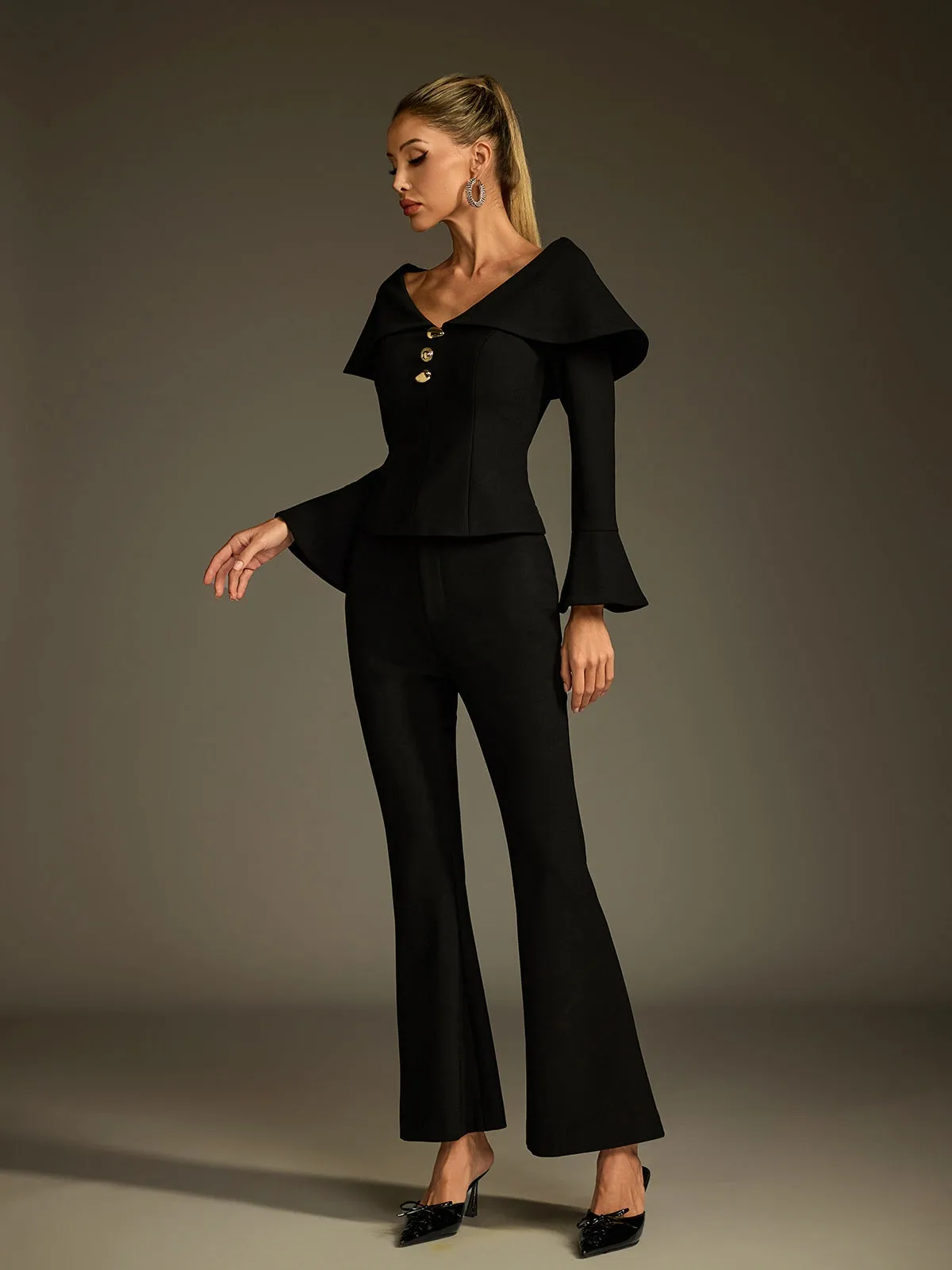 Ludger Collar Flare Pants Set sold by Mew Mews product image thumbnail 2