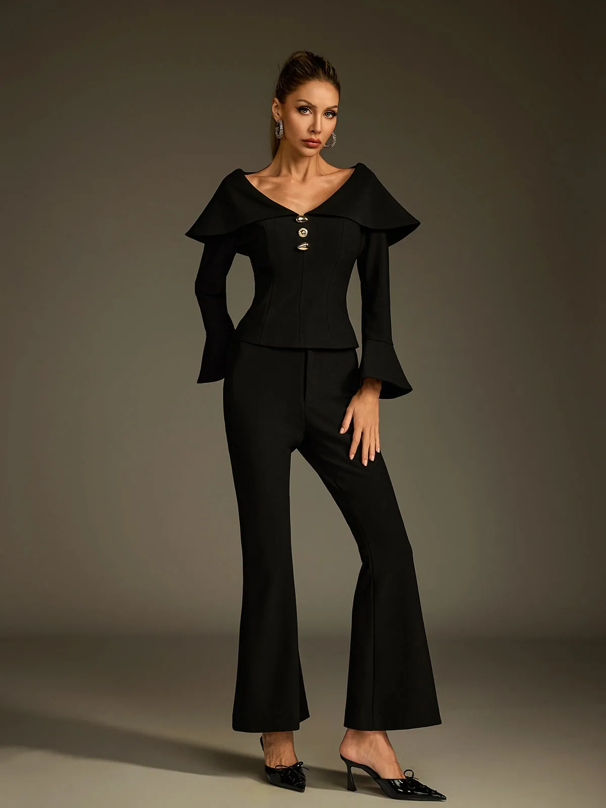 Ludger Collar Flare Pants Set sold by Mew Mews product image thumbnail 4