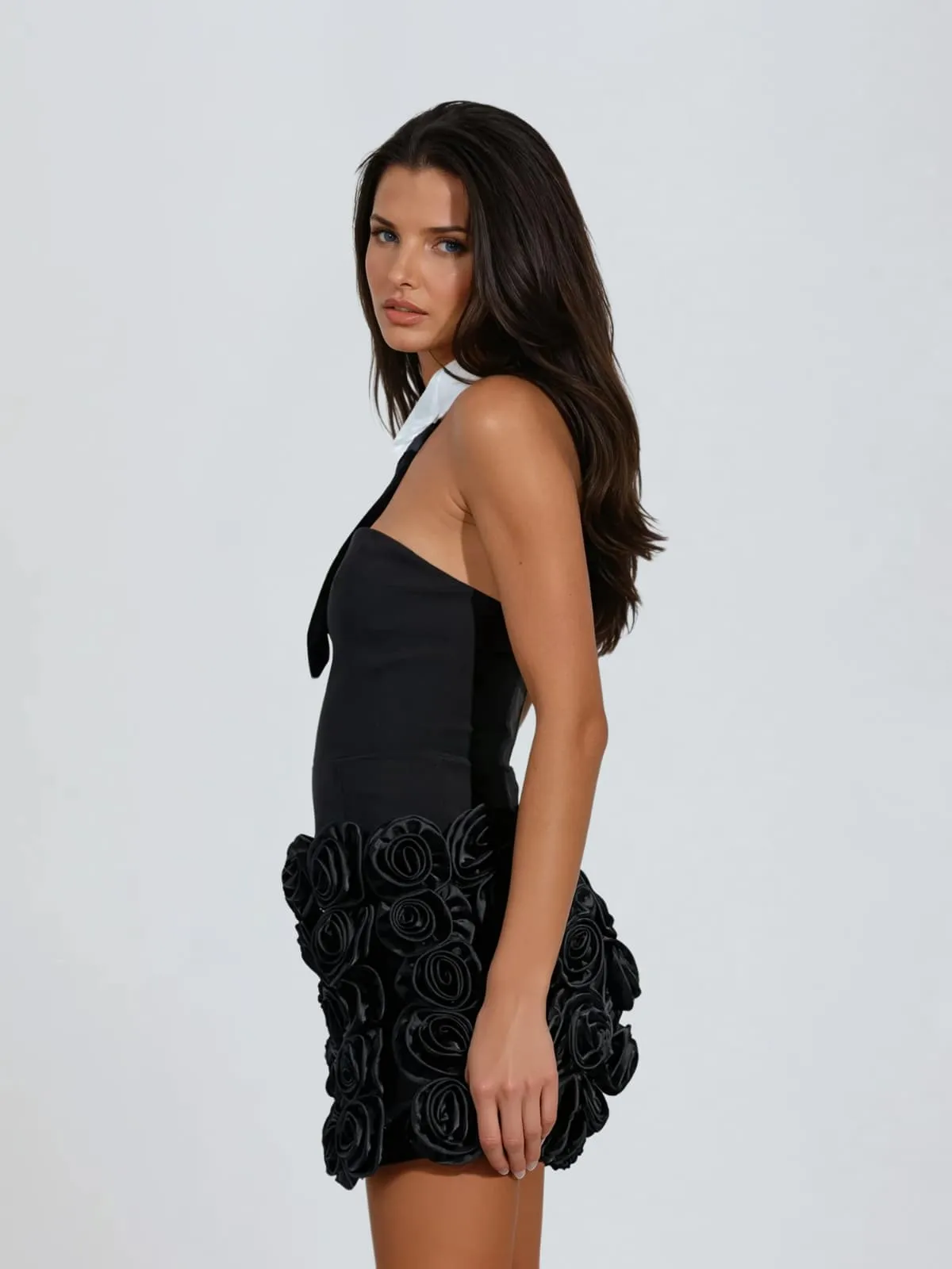 Cruxar Strapless Tie Flower Mini Dress sold by Mew Mews product image thumbnail 4