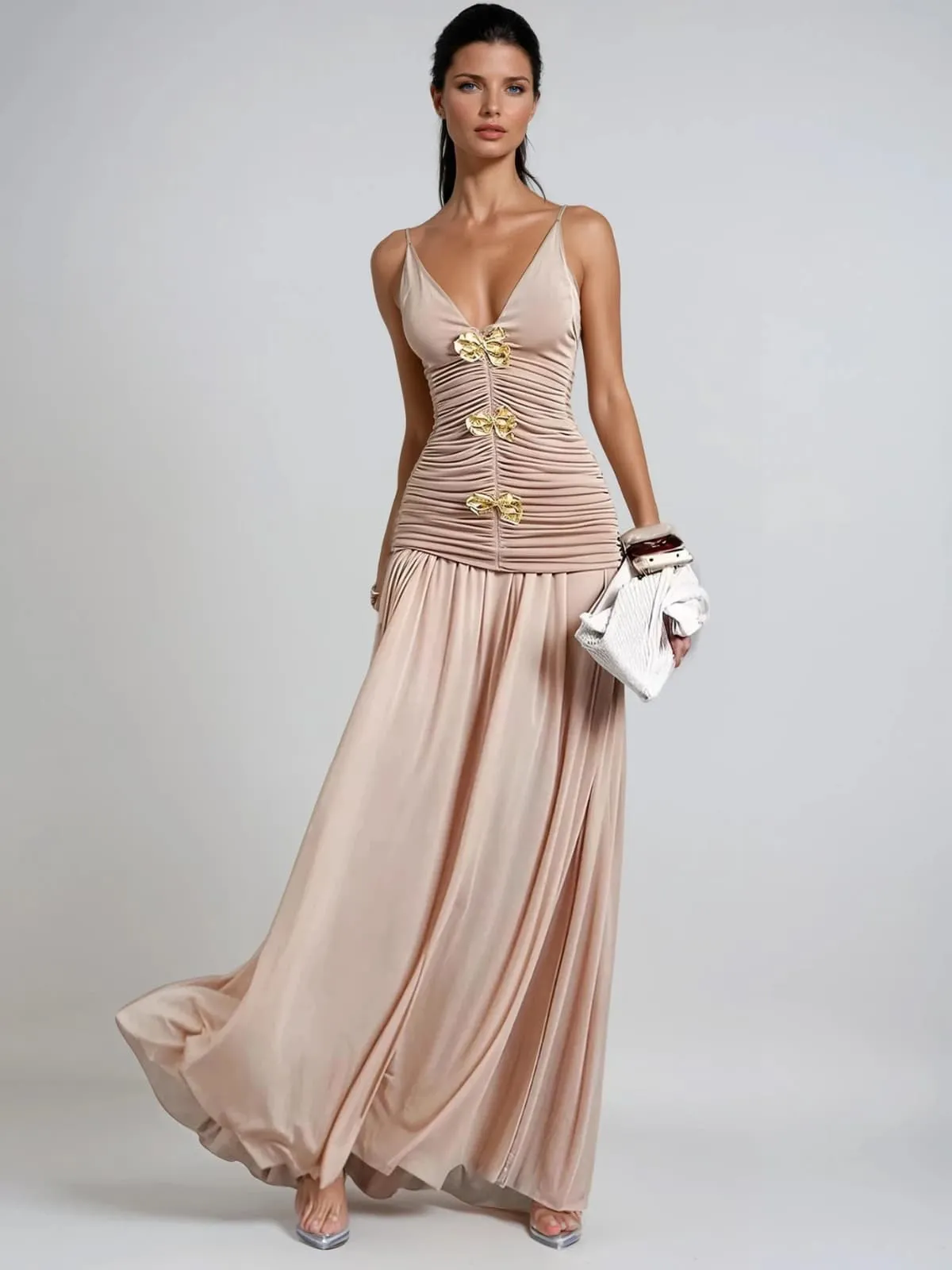 Cinderon V Neck Ruched Skirt Set sold by Mew Mews product image thumbnail 2