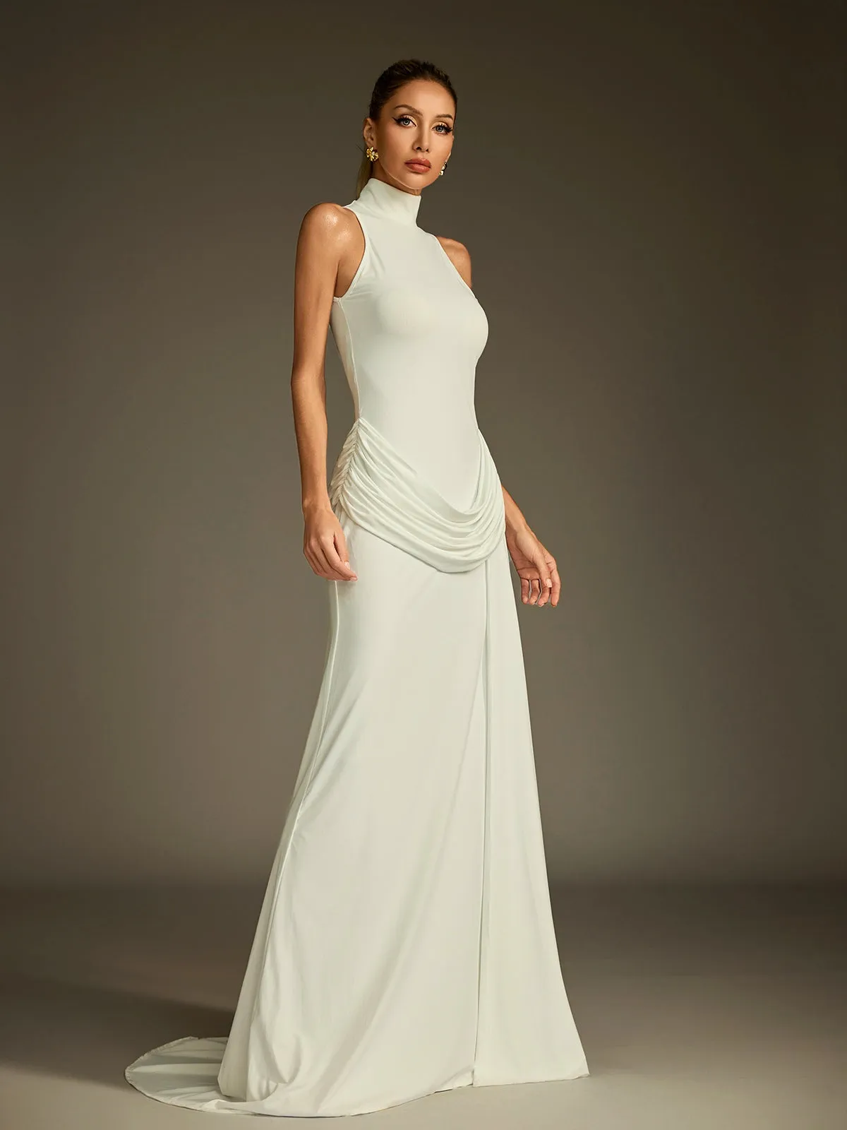 Rhiannon High Neck Split Maxi Dress sold by Mew Mews product image thumbnail 4