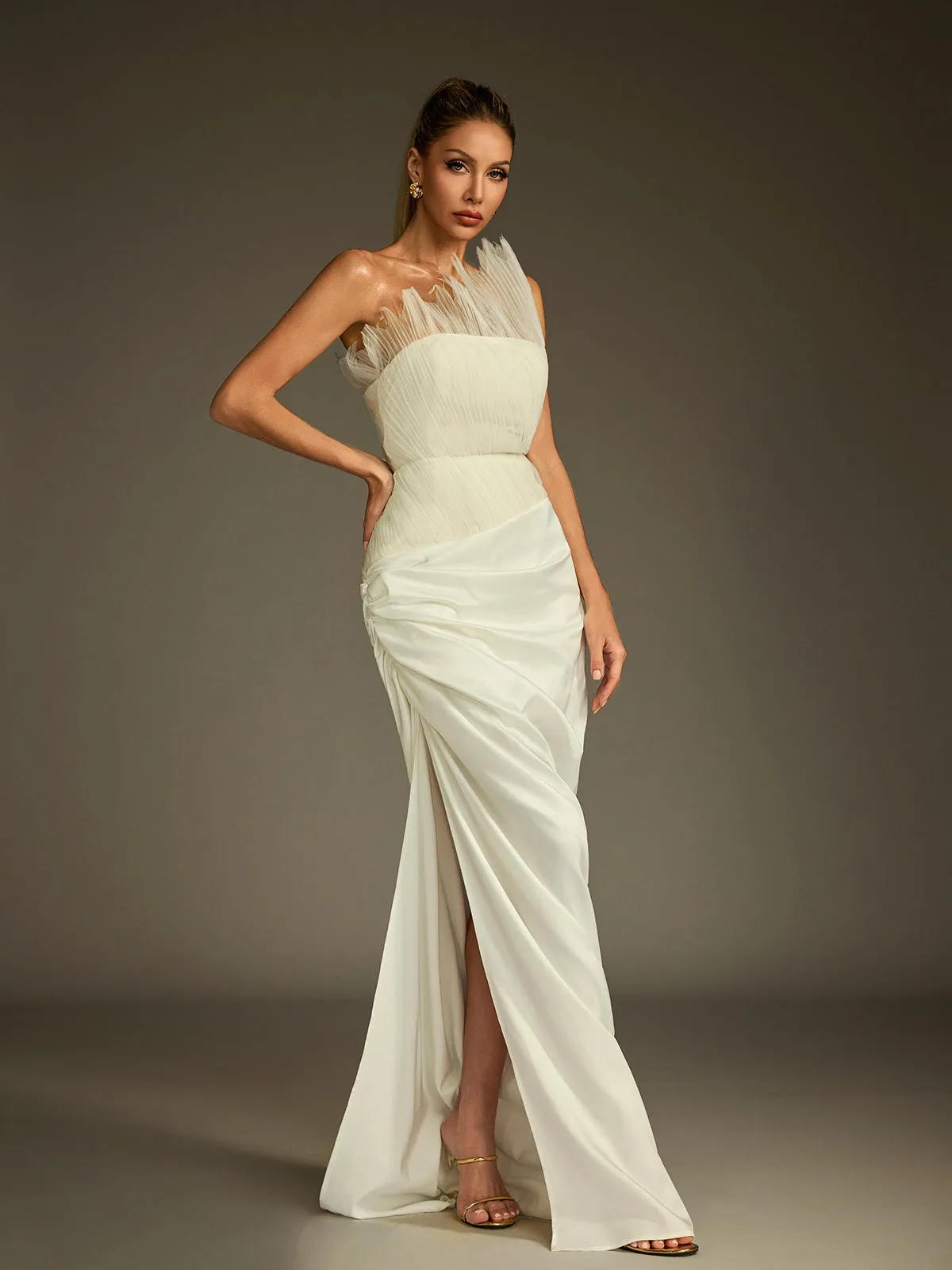 Kaelan Strapless Ruched Split Skirt Set sold by Mew Mews product image thumbnail 4