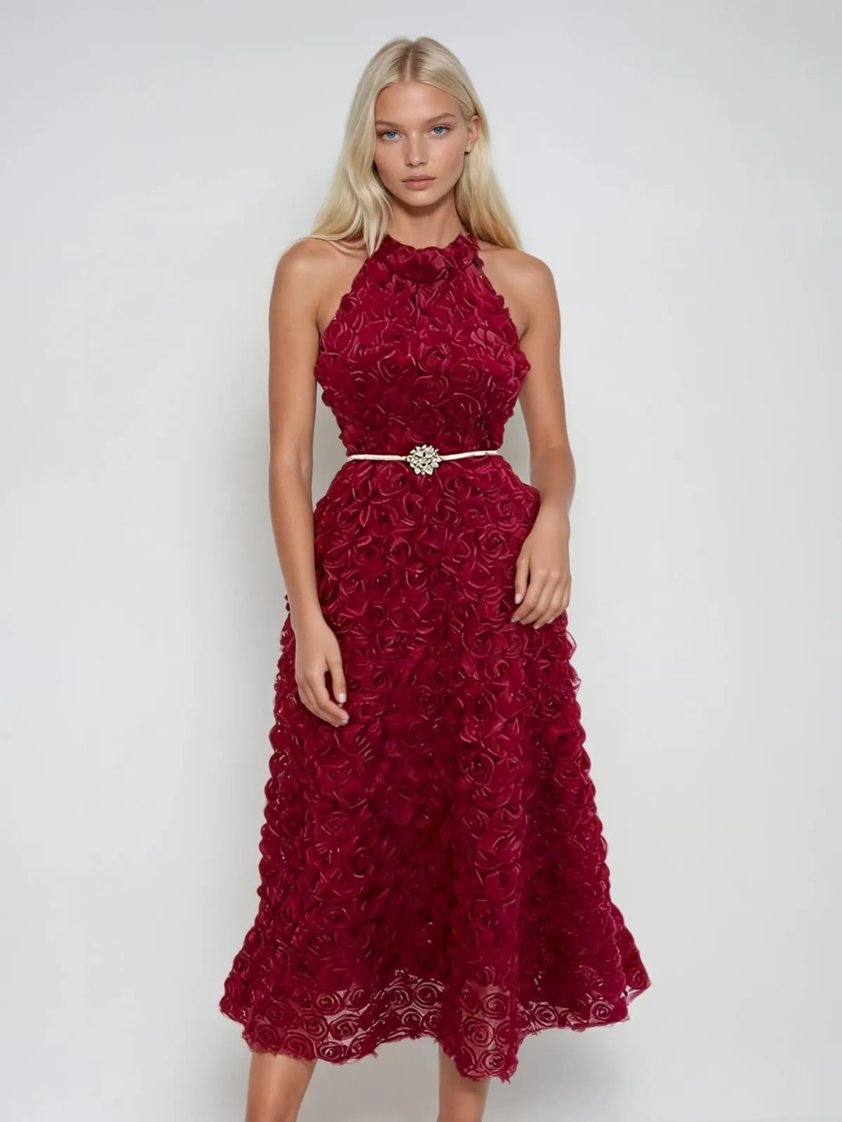 Dronex Sleeveless Flower Midi Dress sold by Mew Mews