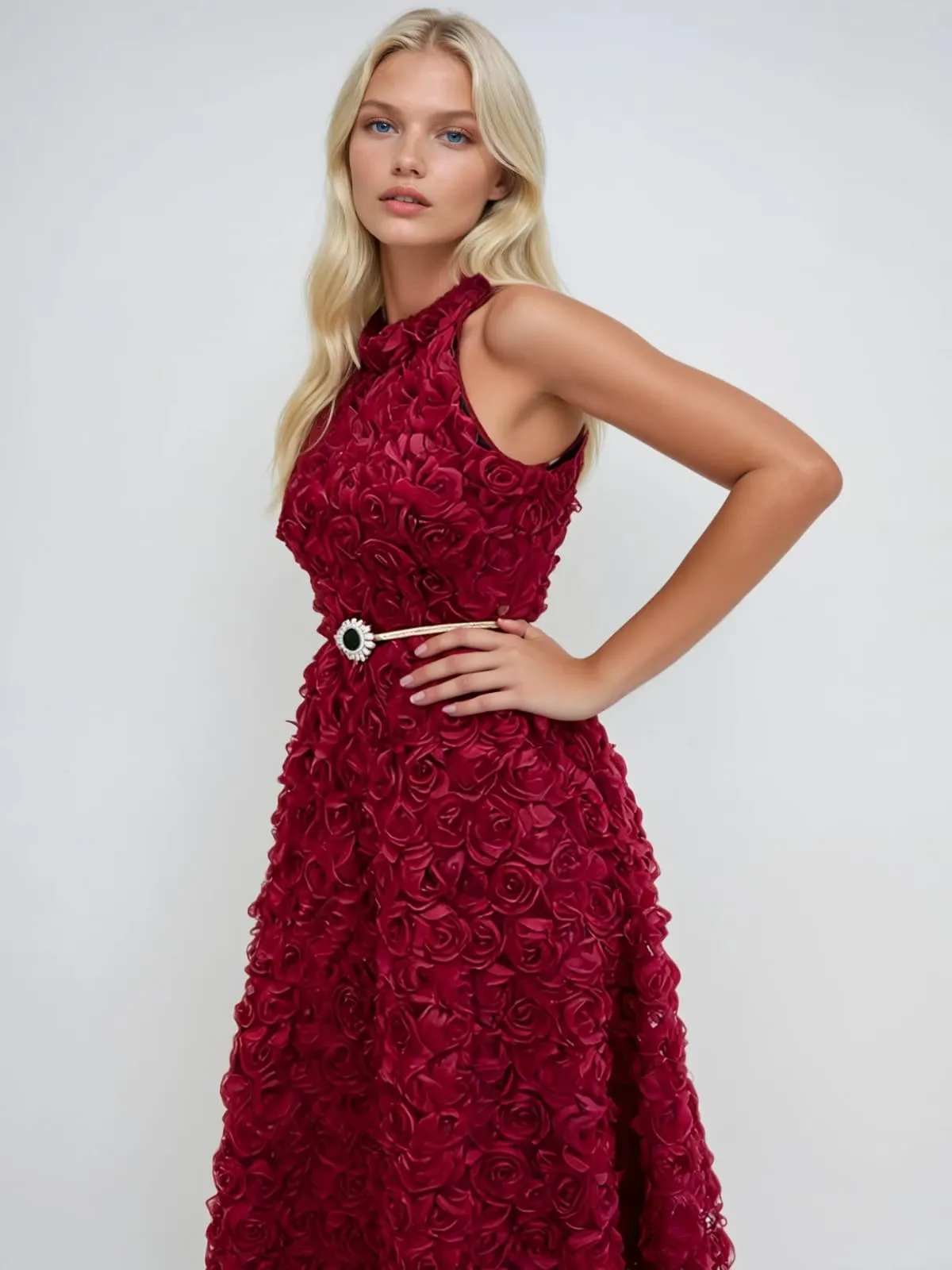 Dronex Sleeveless Flower Midi Dress sold by Mew Mews product image thumbnail 2