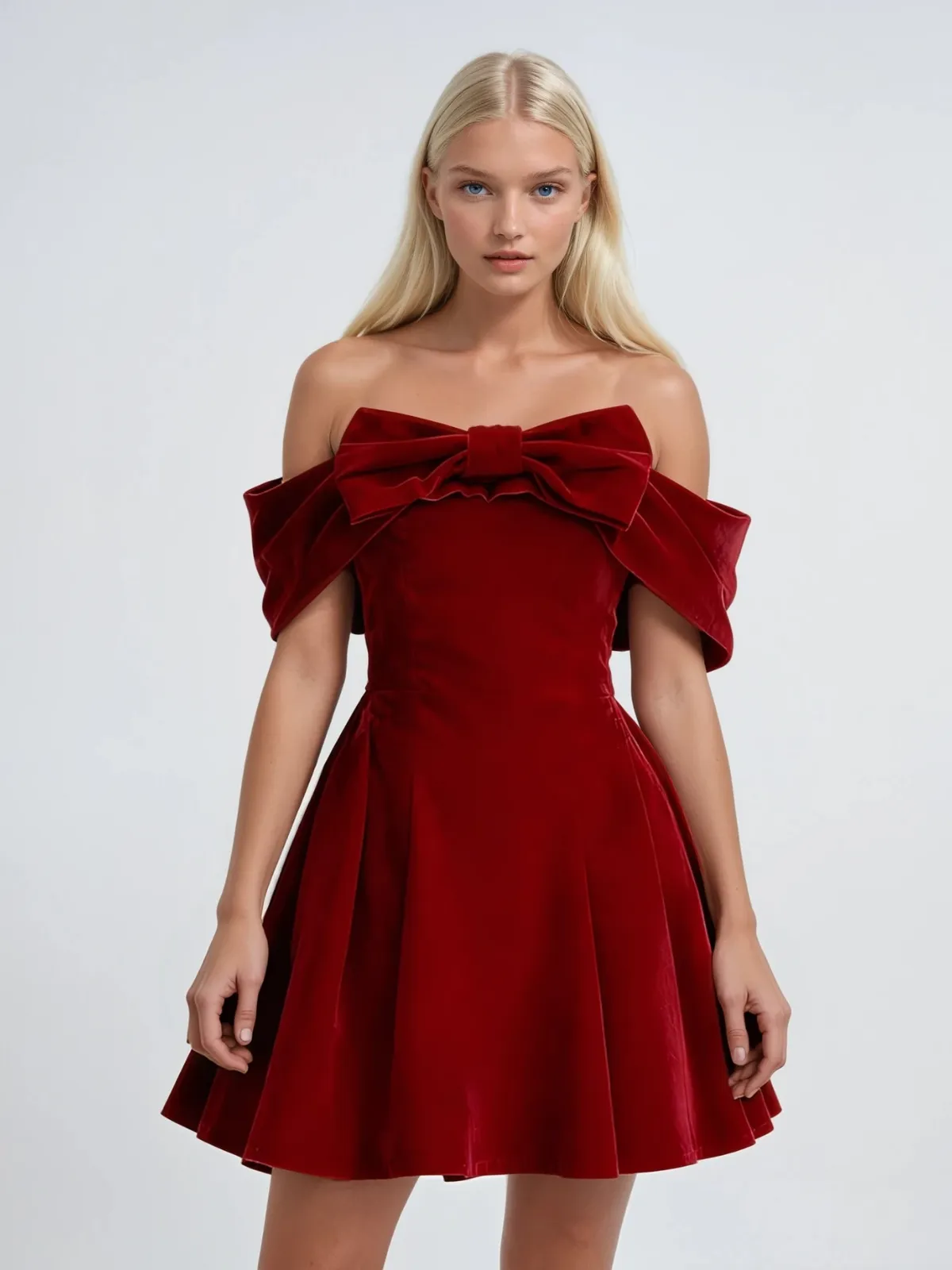 Dyphone Off Shoulder Bow Mini Dress sold by Mew Mews
