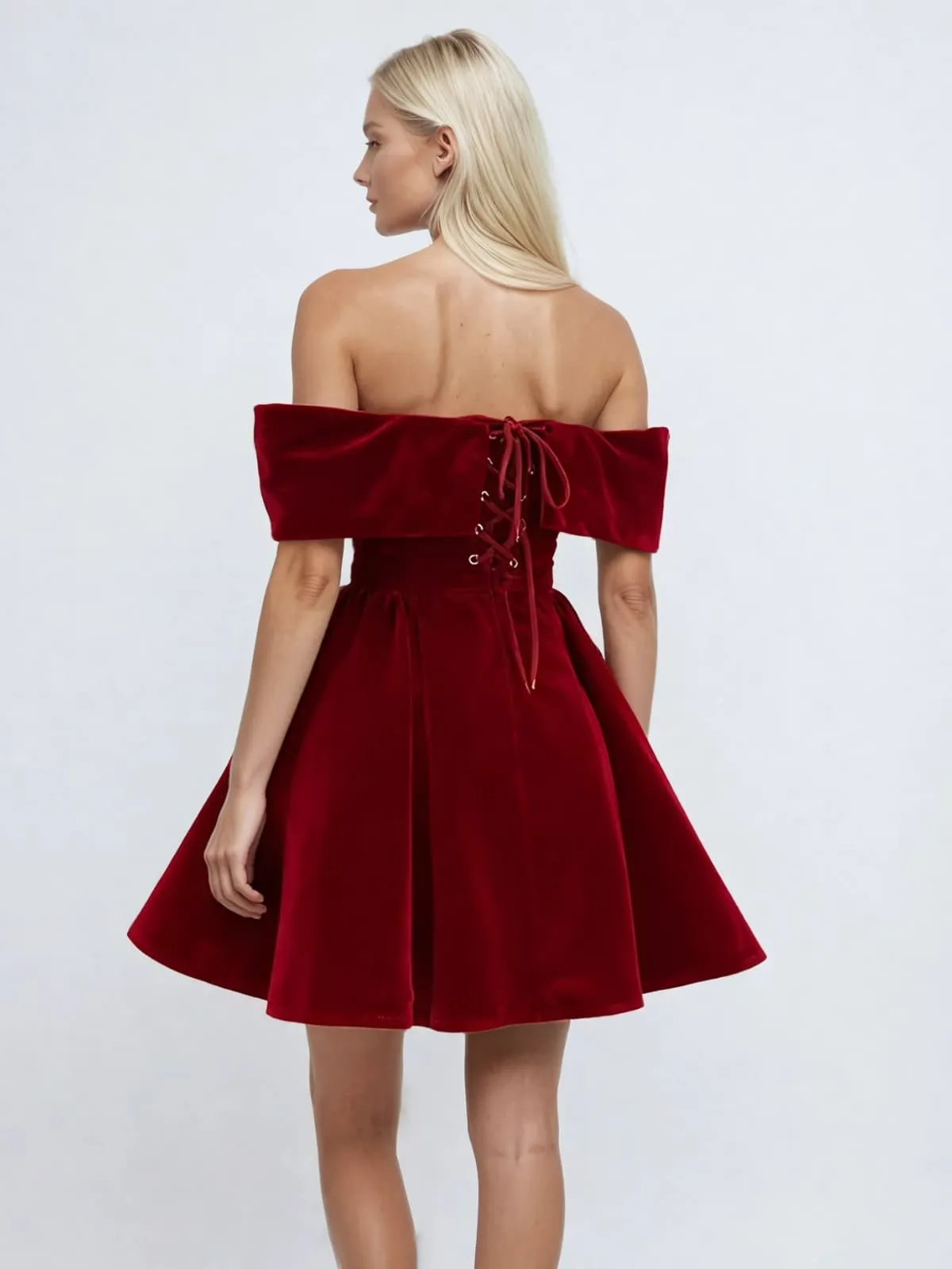 Dyphone Off Shoulder Bow Mini Dress sold by Mew Mews product image thumbnail 3