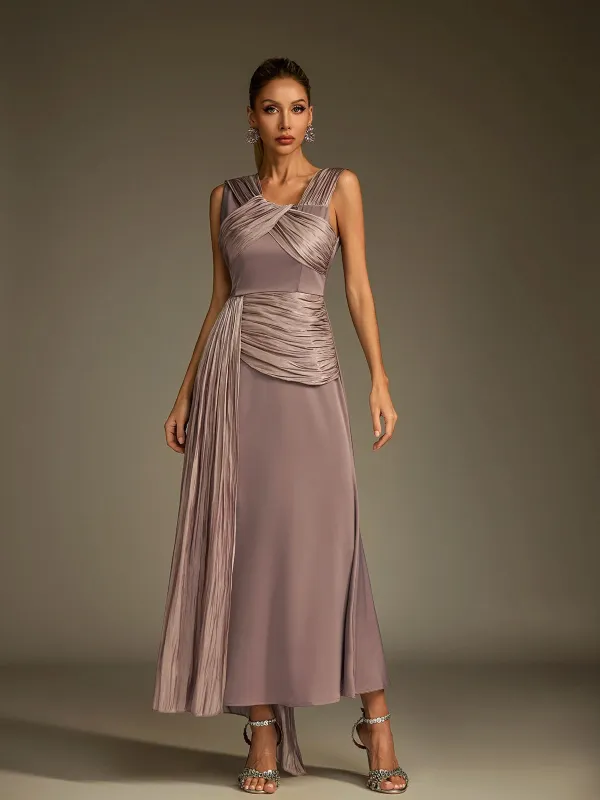 Anathema Ruched Draped Satin Maxi Dress sold by Mew Mews