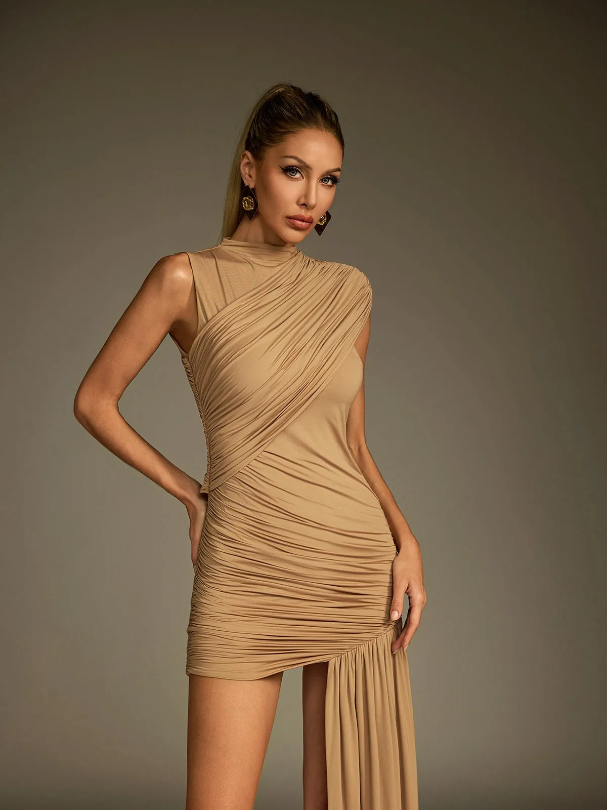 Lucida Sleeveless Ruched Draped Dress sold by Mew Mews product image thumbnail 5