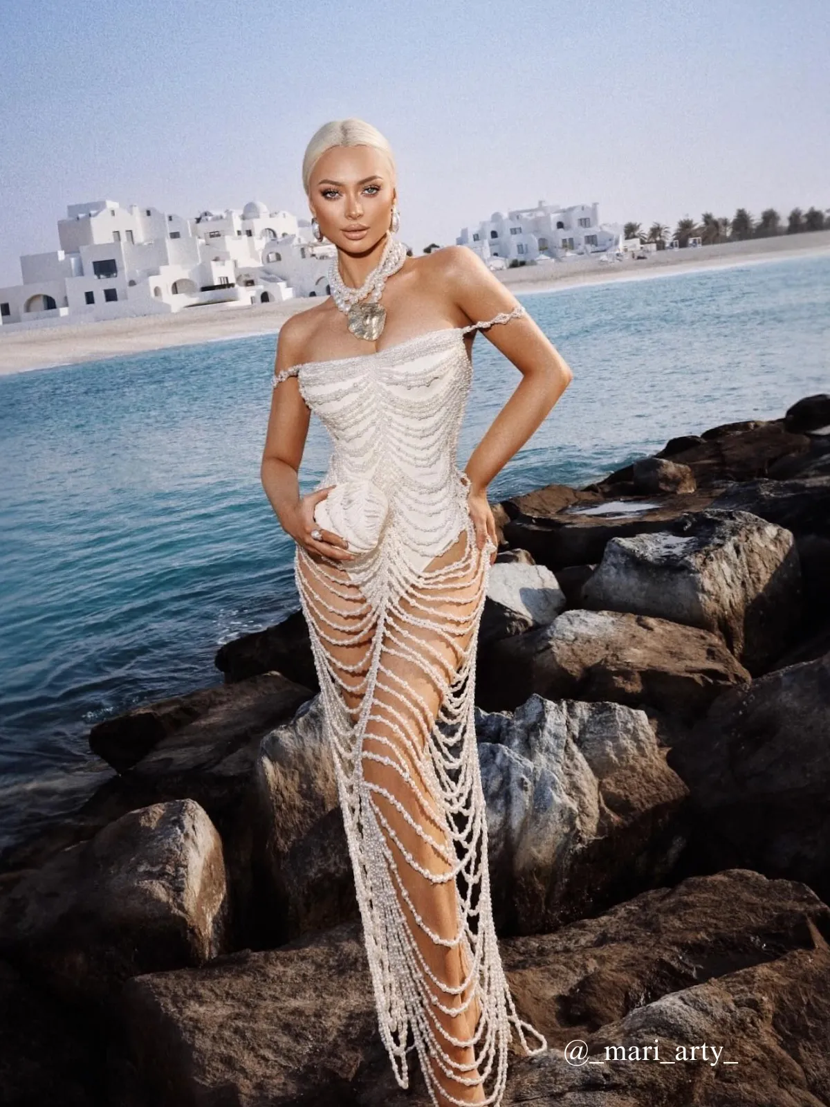 Nicola Pearl Fringe Maxi Dress sold by Mew Mews product image thumbnail 3