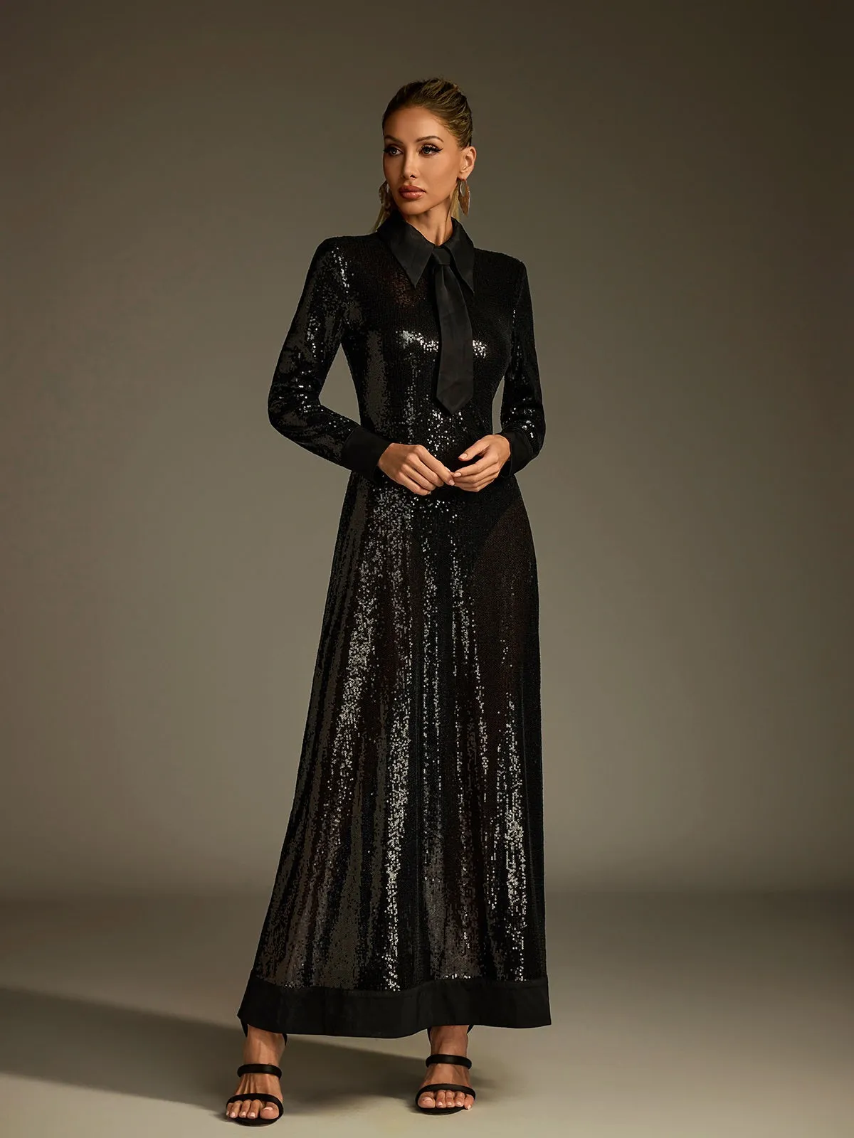 Lucera Collar Sequin Maxi Dress sold by Mew Mews product image thumbnail 3