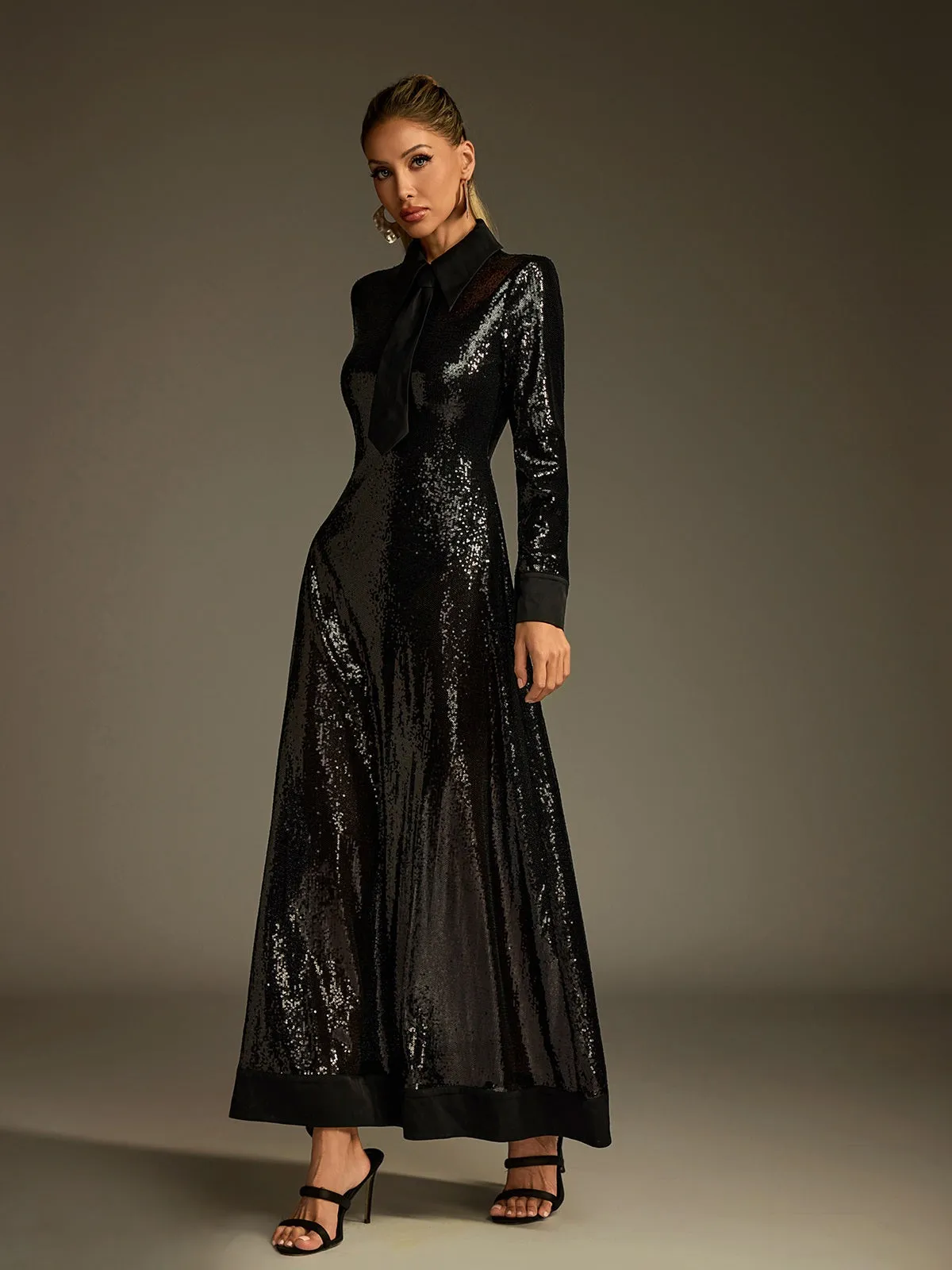 Lucera Collar Sequin Maxi Dress sold by Mew Mews product image thumbnail 5