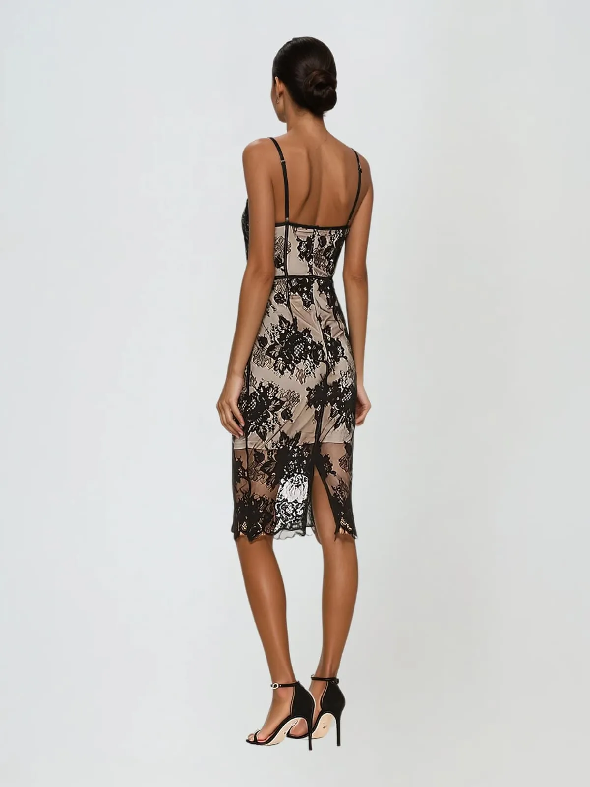 Dyneira Spaghetti Lace Midi Dress sold by Mew Mews product image thumbnail 3