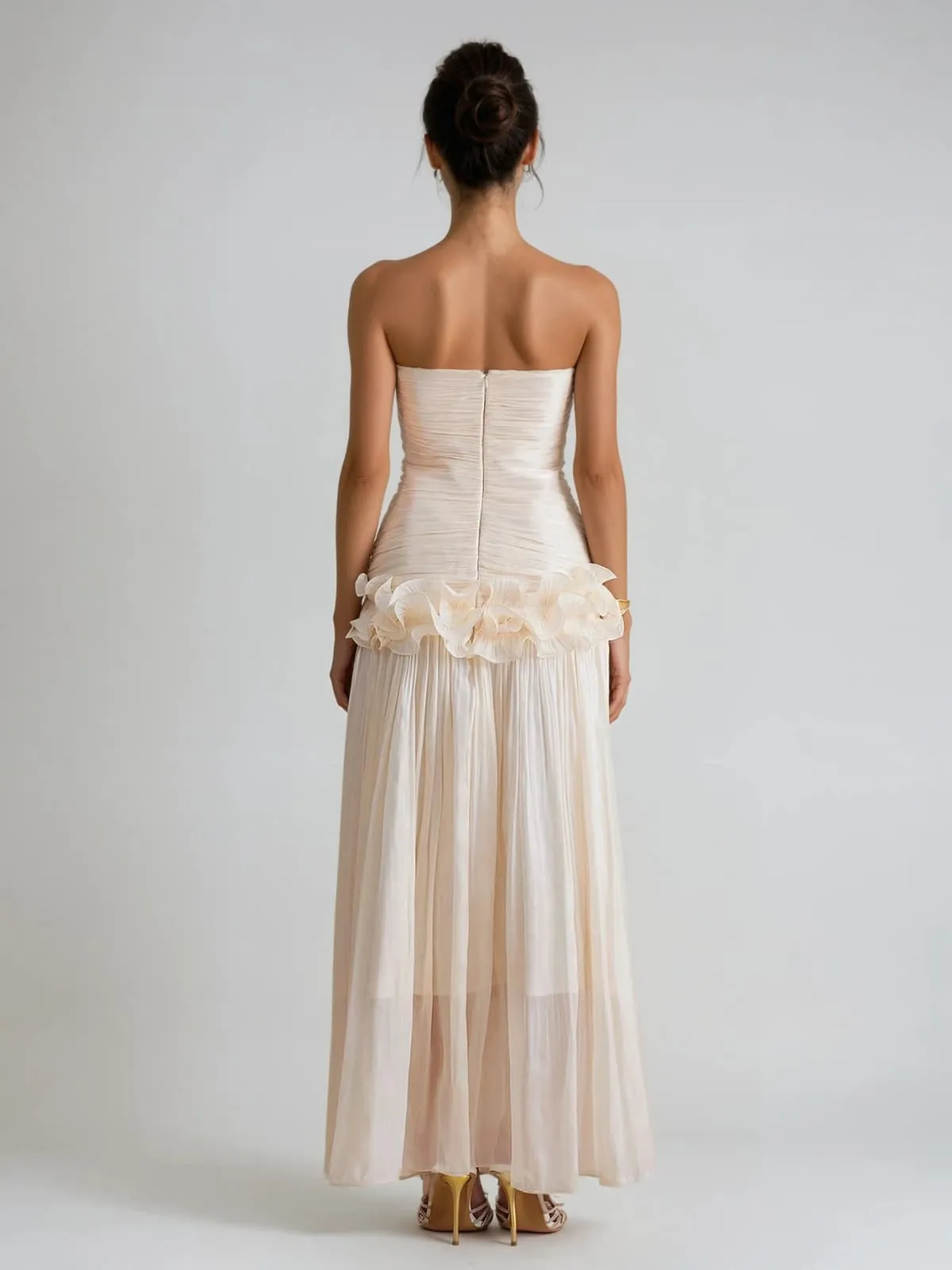 Dendria Strapless Ruffle Maxi Dress sold by Mew Mews product image thumbnail 5