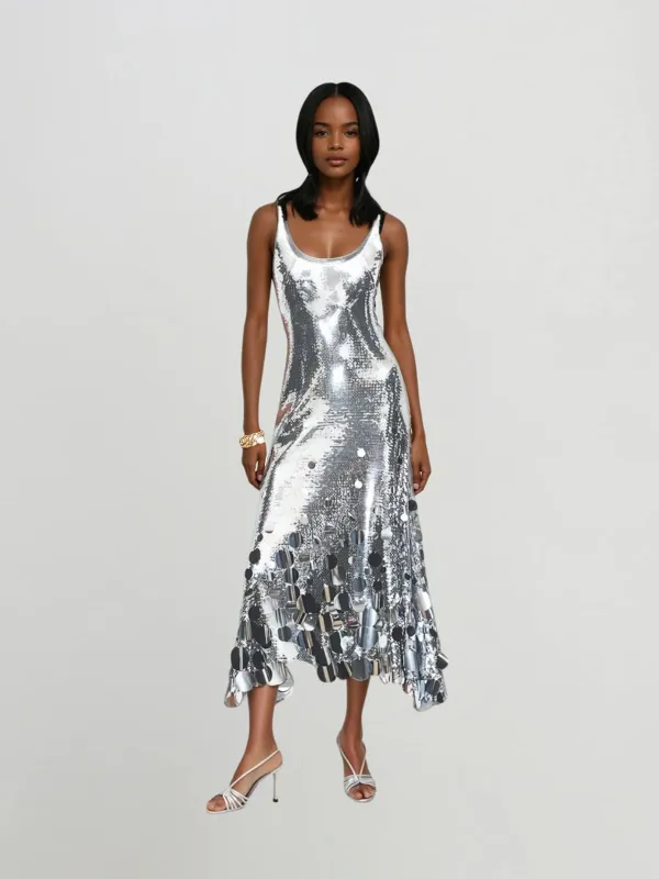 Diatomix U Neck Sequin Midi Dress sold by Mew Mews