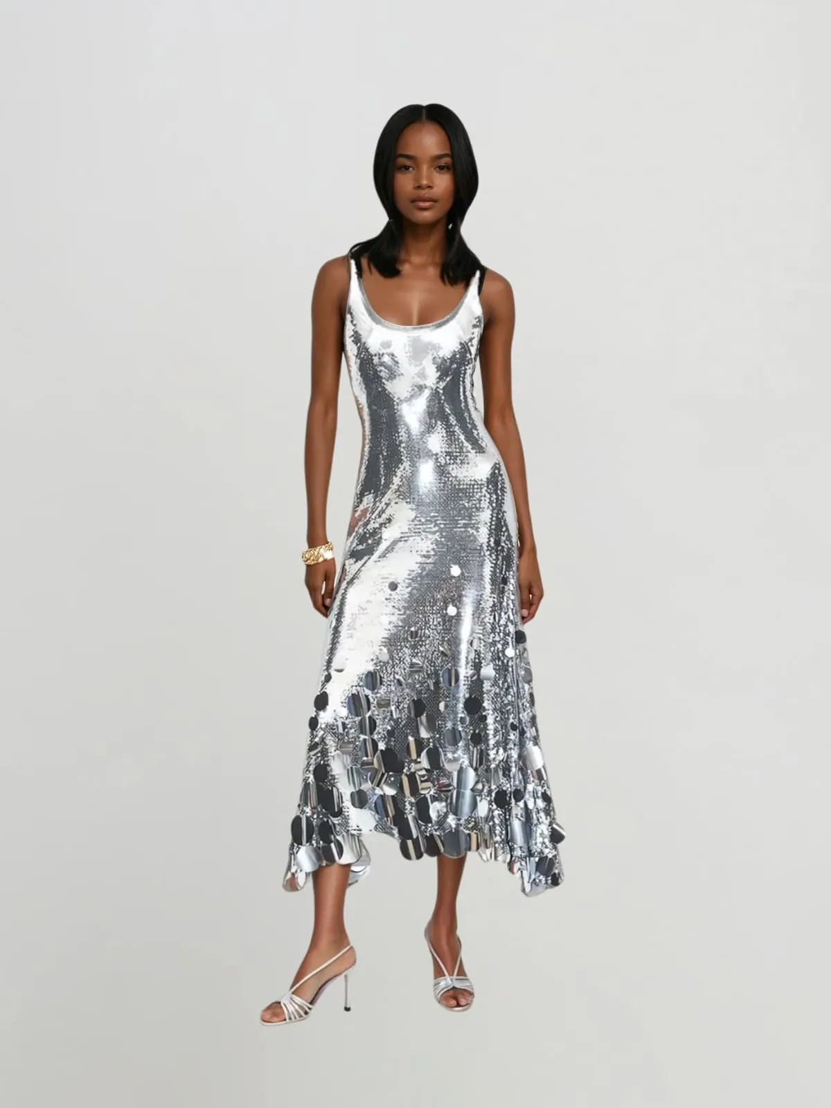 Diatomix U Neck Sequin Midi Dress sold by Mew Mews