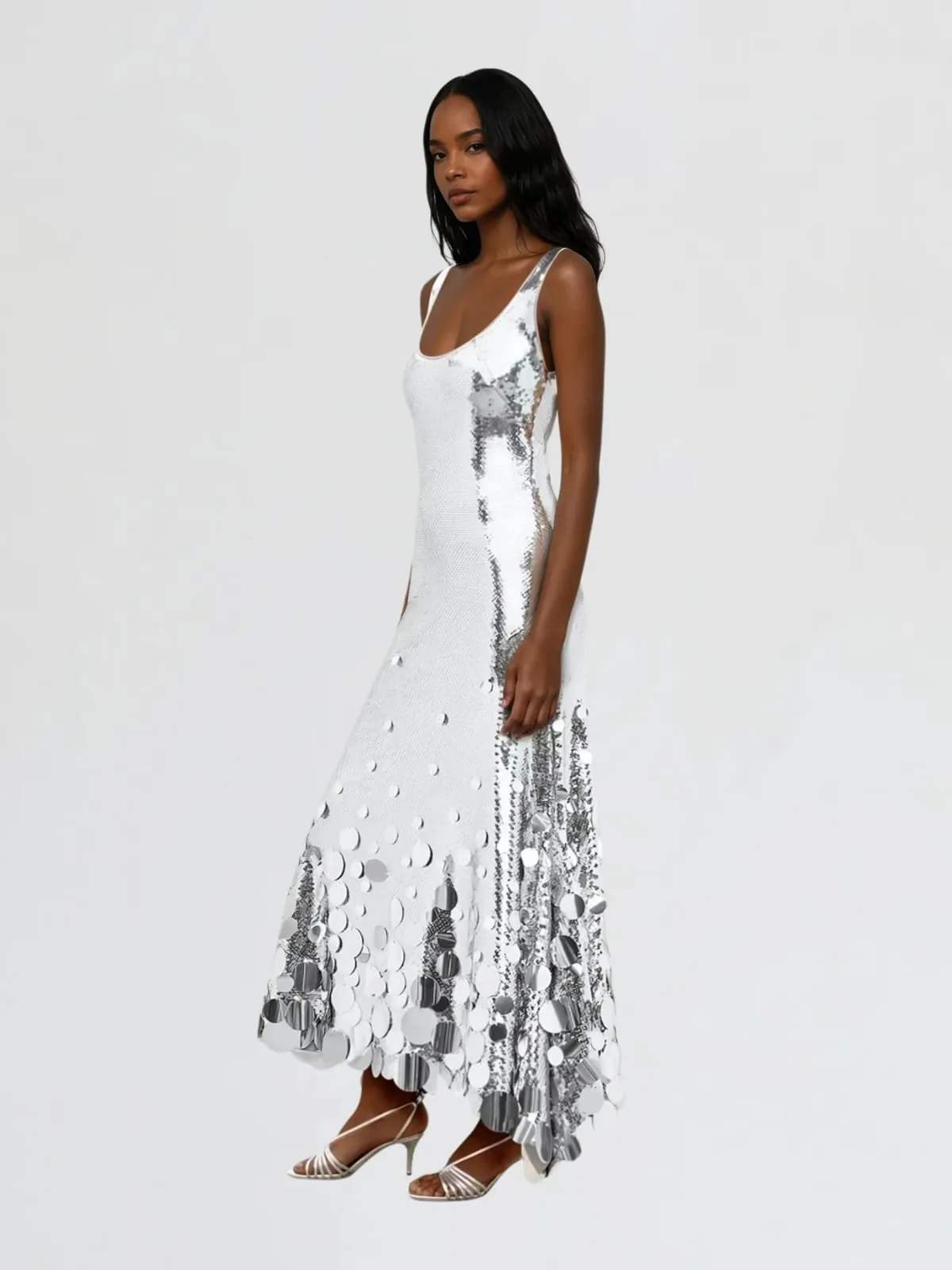 Diatomix U Neck Sequin Midi Dress sold by Mew Mews product image thumbnail 2