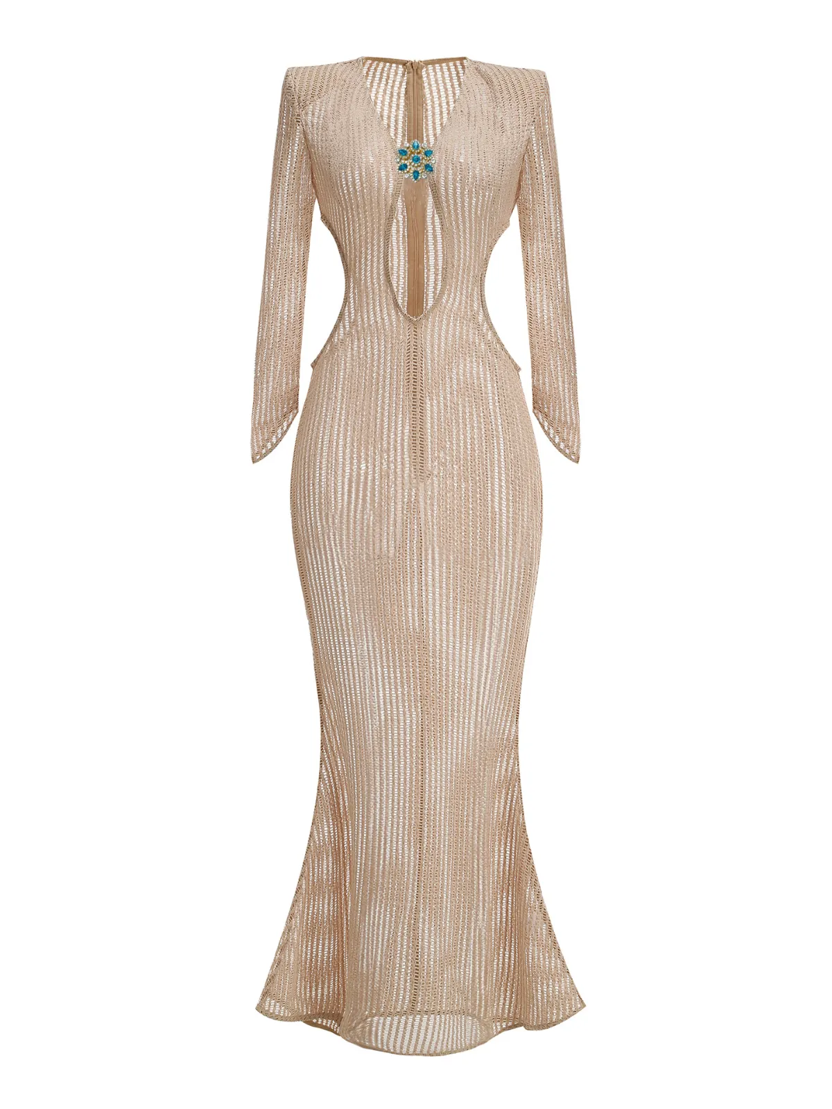 Druselle Plunge Neck Cutout Maxi Dress sold by Mew Mews product image thumbnail 3