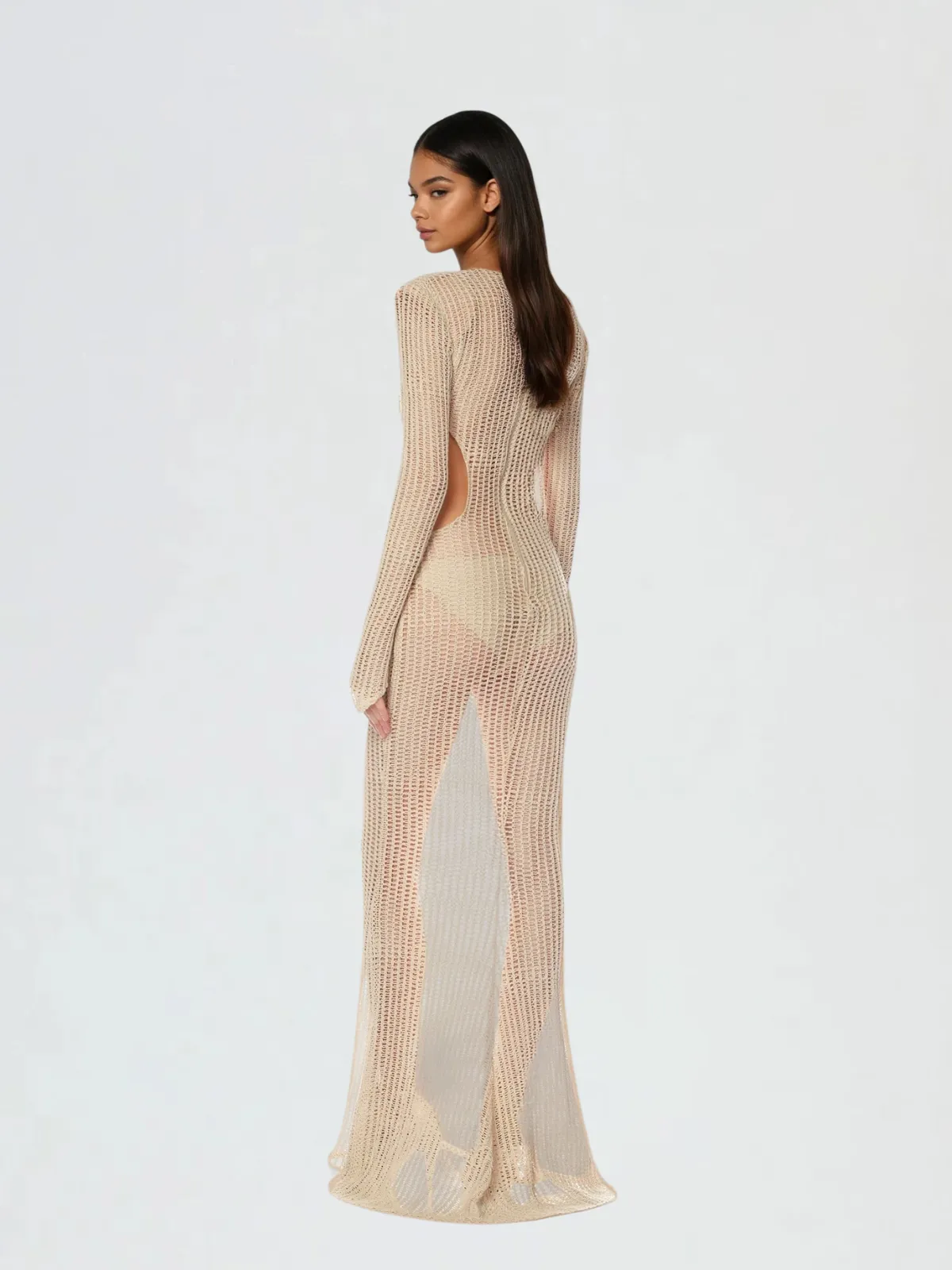 Druselle Plunge Neck Cutout Maxi Dress sold by Mew Mews product image thumbnail 2
