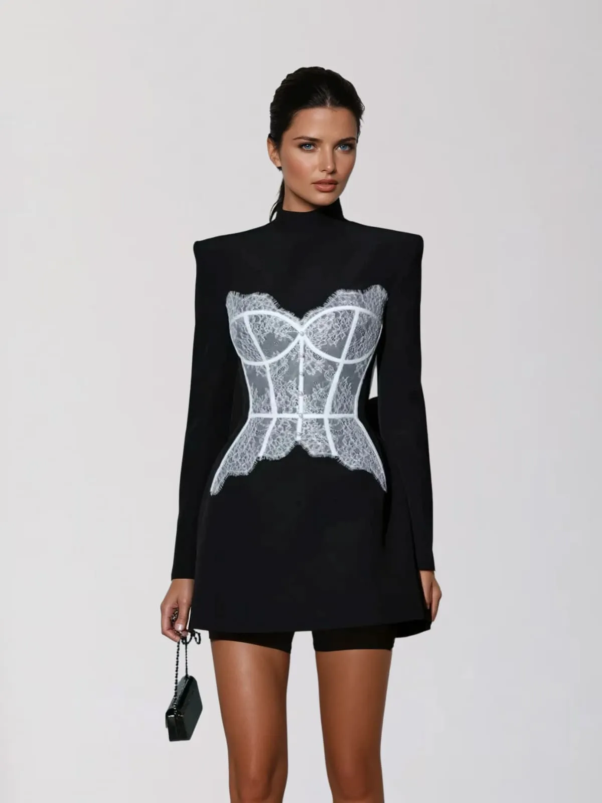 Uryxel High Neck Lace Mini Dress sold by Mew Mews product image thumbnail 2