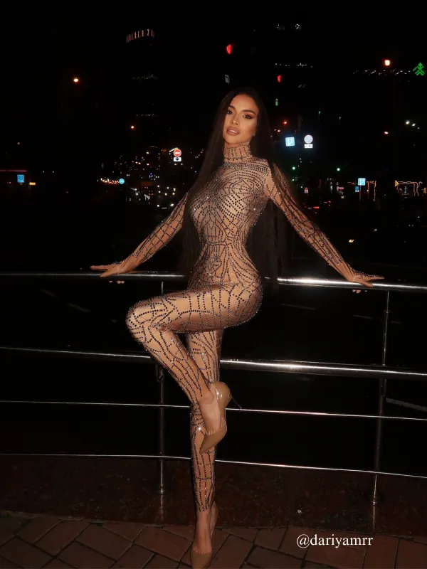 Chimera Cobweb Rhinestone Jumpsuit made by Mew Mews