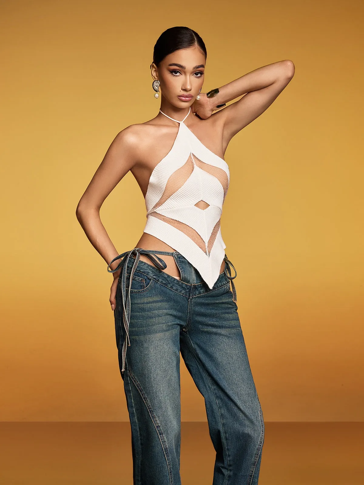 Laeldriel Halterneck Cutout Top sold by Mew Mews product image thumbnail 2