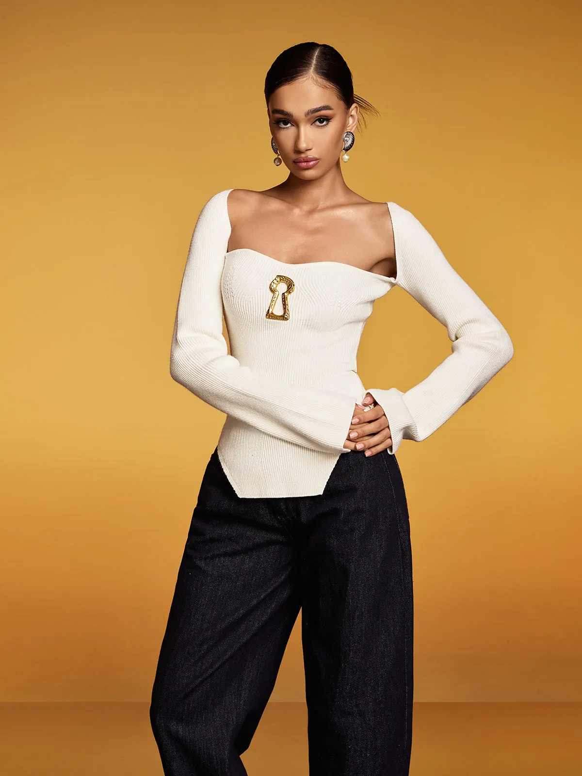 Evolia Long Sleeve Knitted Top sold by Mew Mews product image thumbnail 3