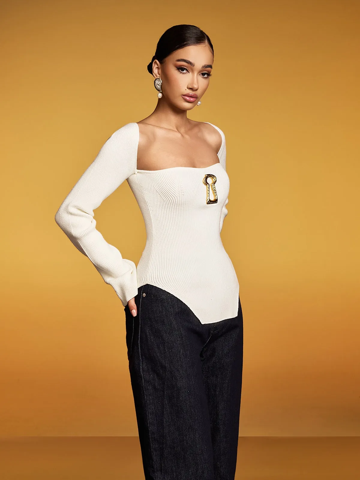 Evolia Long Sleeve Knitted Top sold by Mew Mews product image thumbnail 2