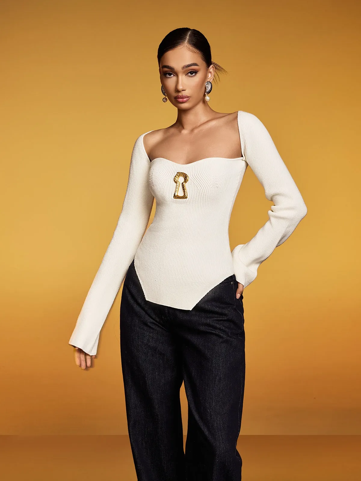 Evolia Long Sleeve Knitted Top sold by Mew Mews product image thumbnail 4