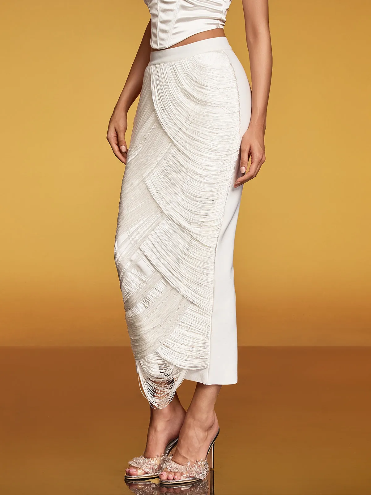 Energia Fringe Bandage Skirt sold by Mew Mews product image thumbnail 2