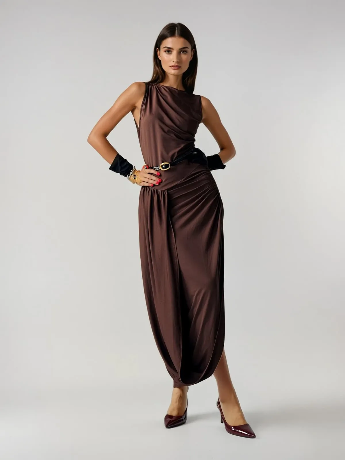 Eclipsea Sleeveless Split Midi Dress sold by Mew Mews product image thumbnail 3